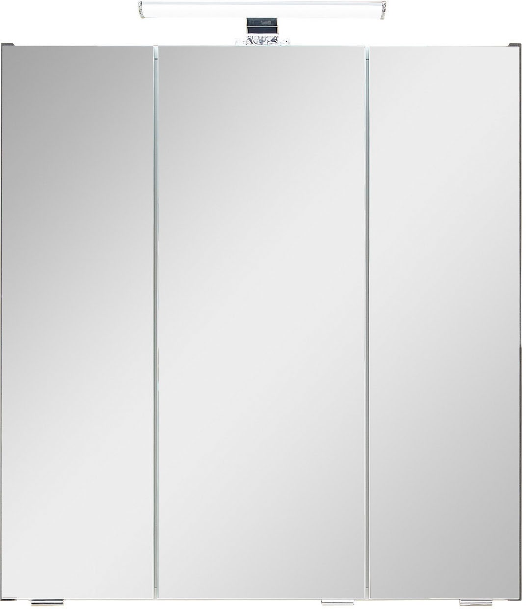 Saphir Badmöbel-Set »Quickset 945 2-teilig, Waschbeckenunterschrank mit LED-Spiegelschrank«, (2 St.), Waschplatz 65 cm breit, 5 Türen, 6 Einlegeböden, inkl. Türdämpfer