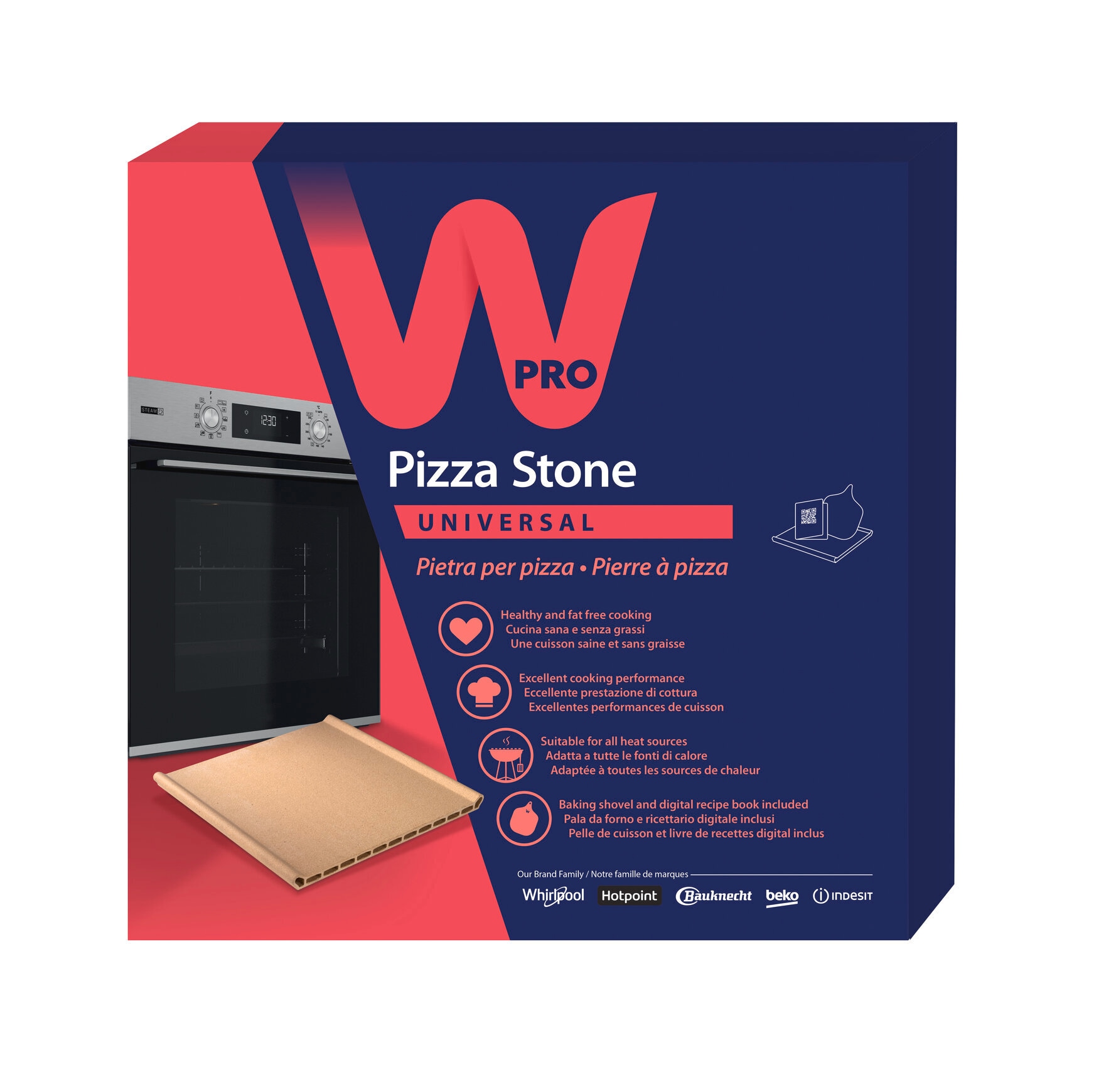 BAUKNECHT Backofen »BBI7 310C PIZZA« mit 1-fach-Teleskopauszug mit Pyrolyse-Selbstreinigung Restaurant-Pizza daheim: 310°C Pizza-Funktion inkl. Pizzastein