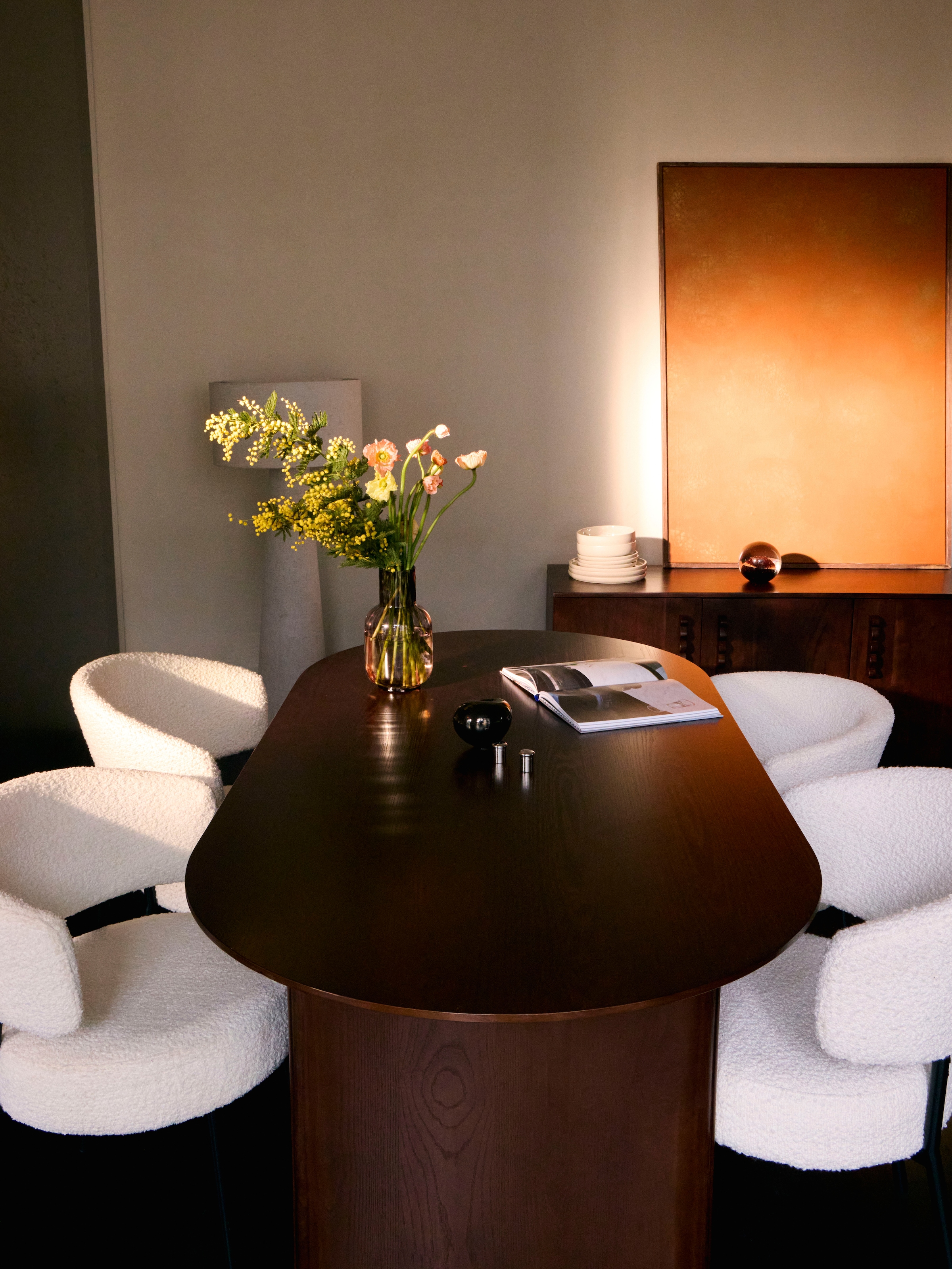 LeGer Home by Lena Gercke Esszimmerstuhl »Sölve«, (Set), 2 St., Boucle Bezugsstoff, Metallgestell, Sitztiefe 48 cm