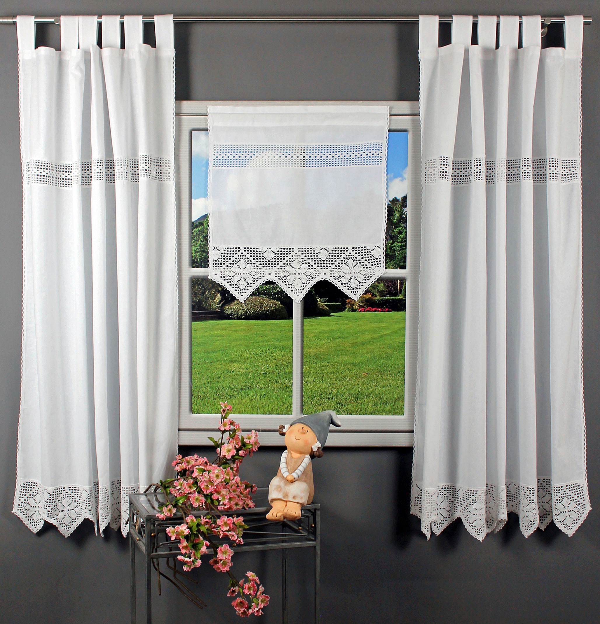 HOSSNER - ART OF HOME DECO Scheibengardine »Bärental« Stangendurchzug 1 Stk günstig online kaufen