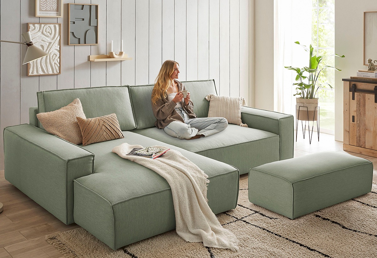 Home affaire Polsterecke »NEU: SHERWOOD XXL tief, L-Form mit Schlaffunktion günstig online kaufen