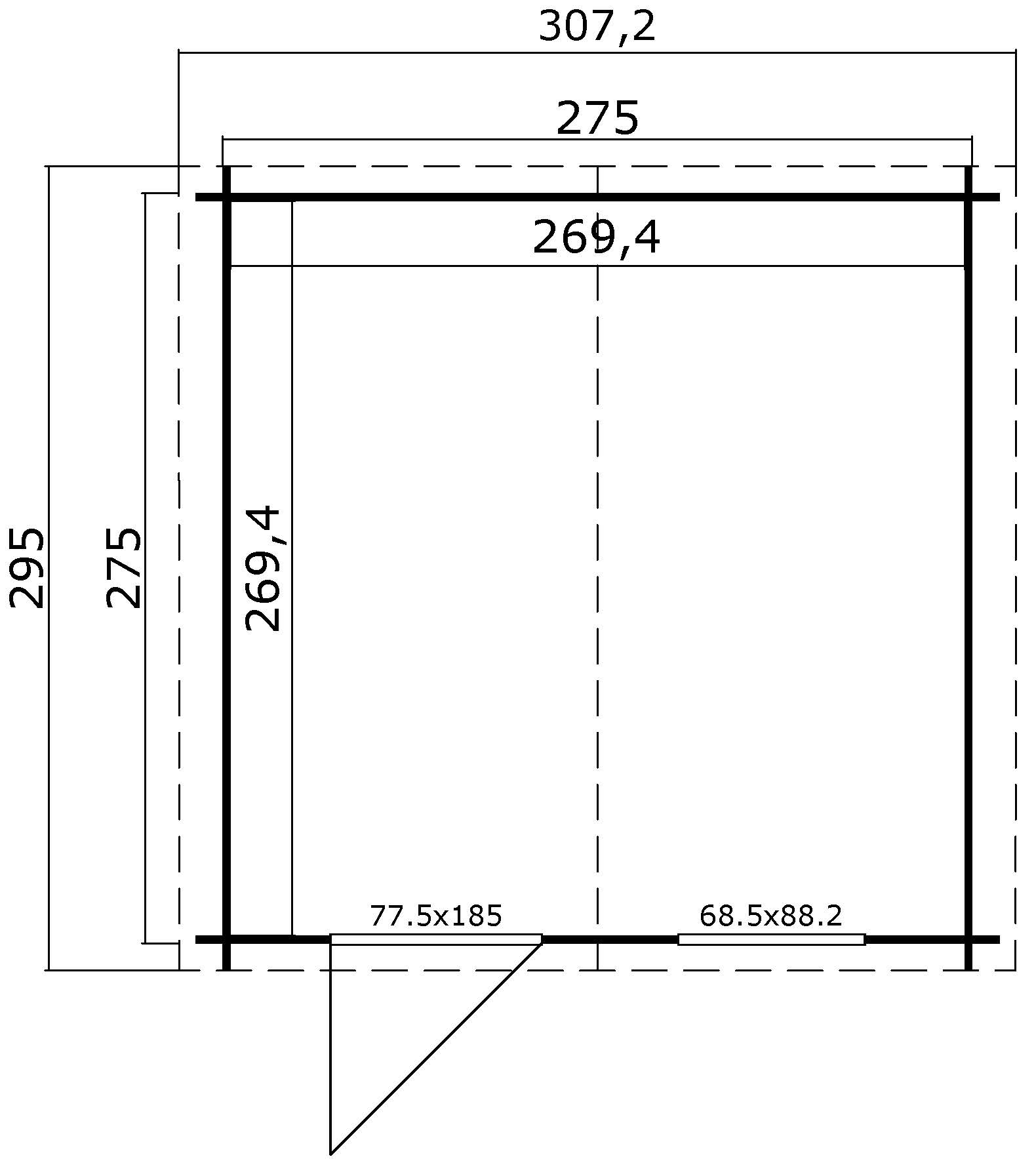 Nordic Holz Gartenhaus »Nina 275«, mit Einzeltür und Einzelfenster