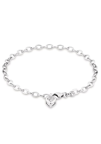 Silberarmband »Schmuck Geschenk Armkette Herz LIEBE«, mit Zirkonia
