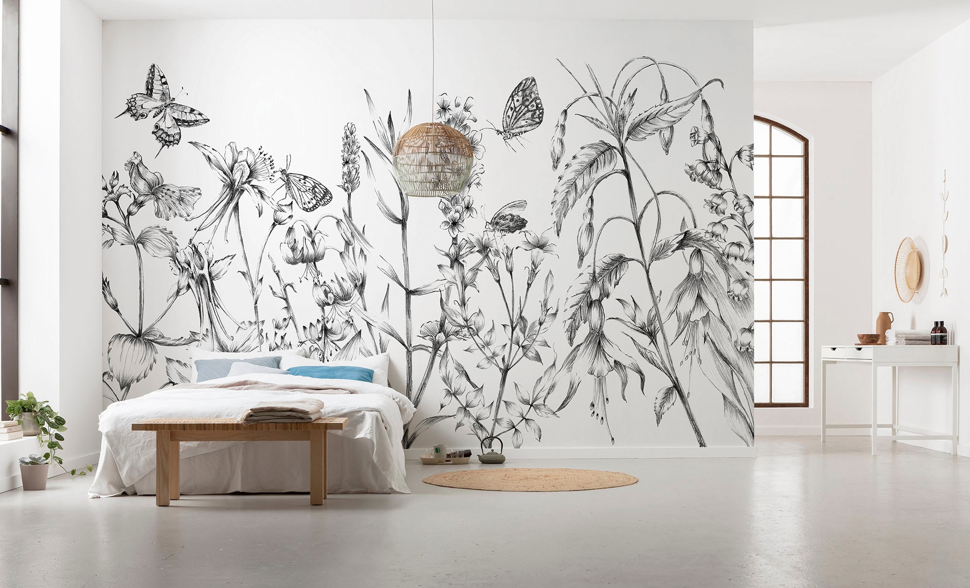 Komar Vliestapete »Digitaldruck Vlies - Butterfly Field - Größe 400 x 250 cm«, bedruckt, Wohnzimmer, Schlafzimmer