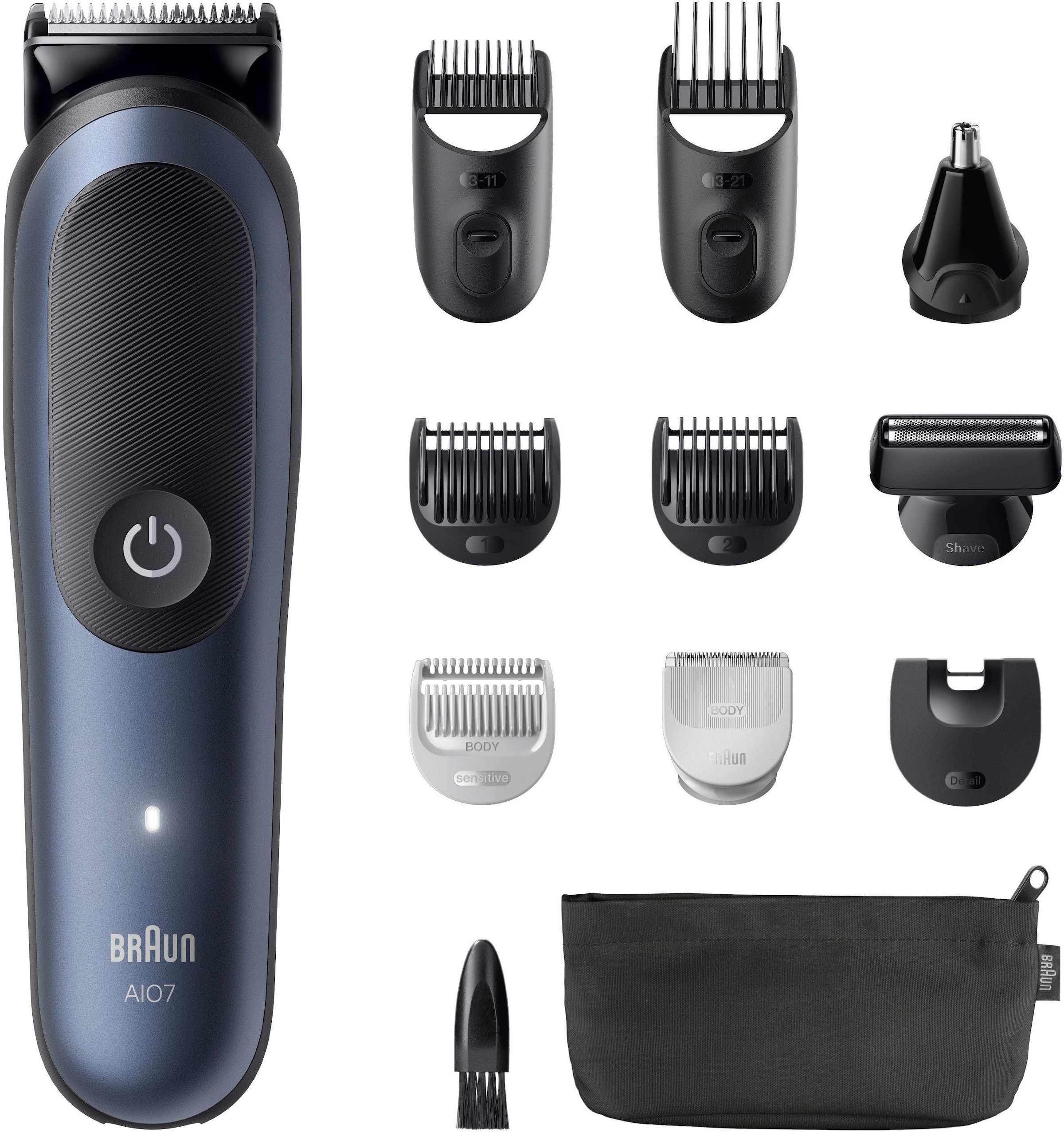 Braun Haarschneider »Series 7 AIO7540 - Golden Ribbon« 6 Aufsätze Bis zu 120 Min Akkulaufzeit, 40 Längeneinstellungen, Wasserdicht