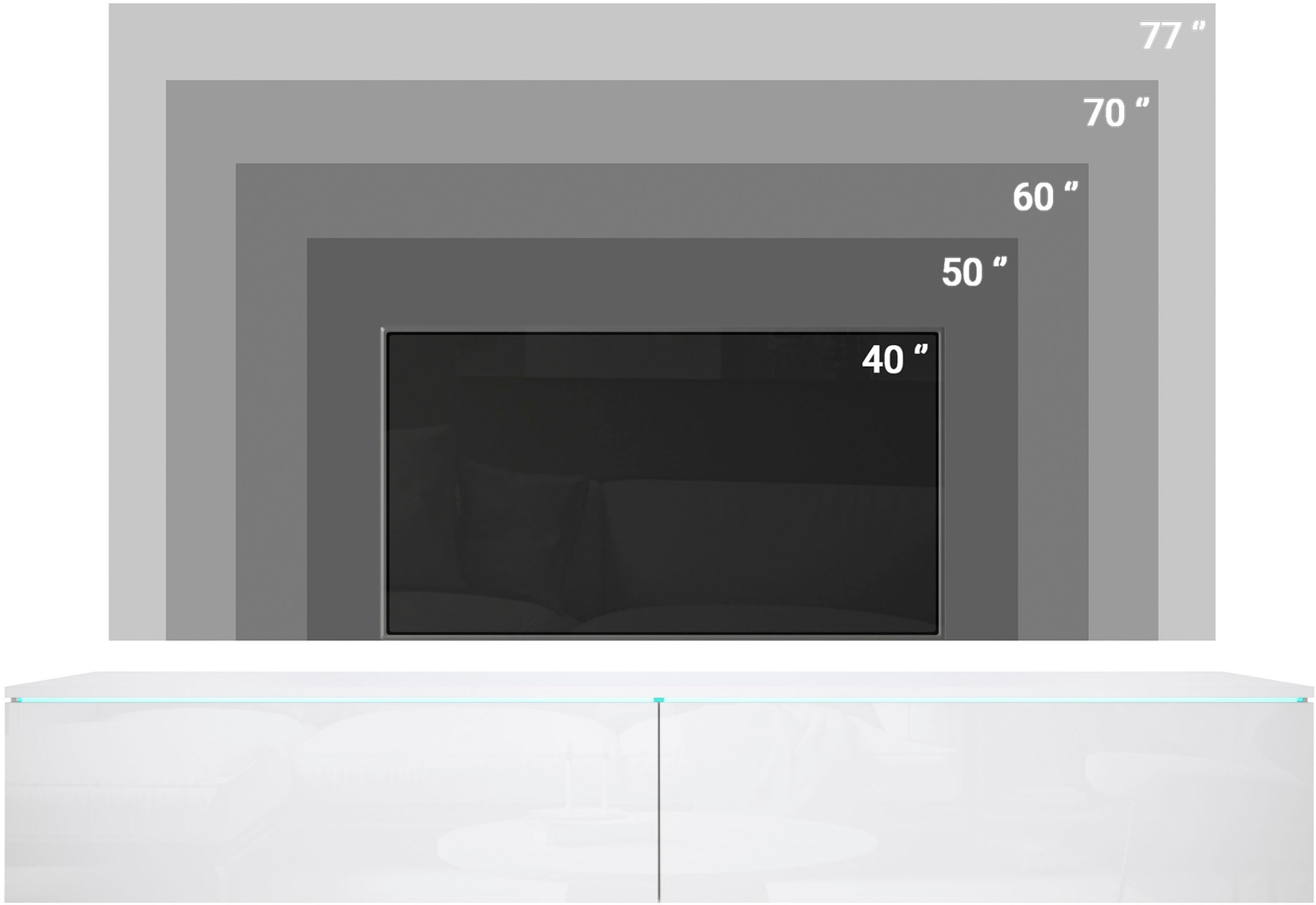 INOSIGN Lowboard »Vera, wahlweise mit oder ohne Beleuchtung«, gefräste MDF Front mit 3D Effekt, stehend und hängend montierbar