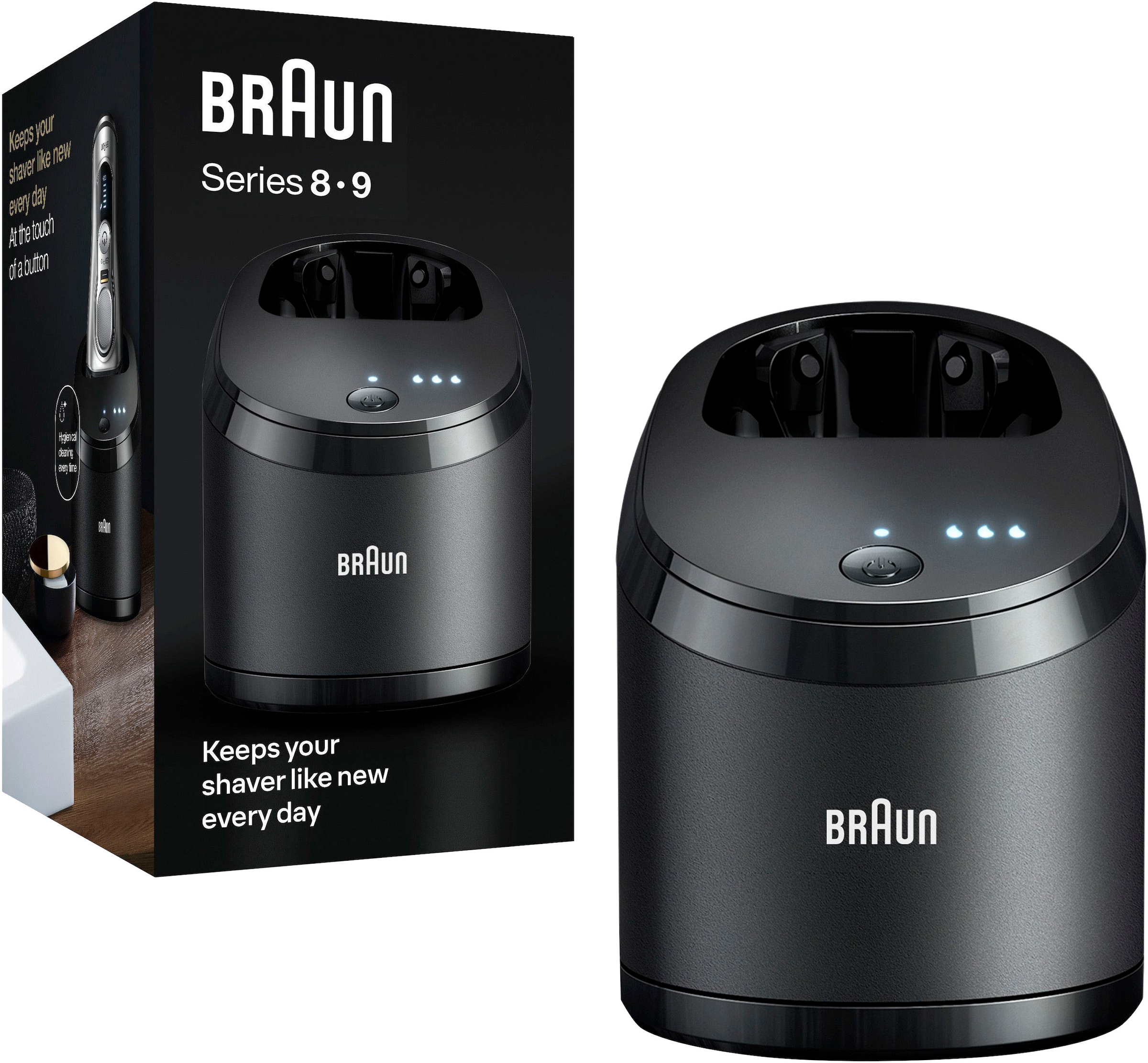 Braun Rasierer-Reinigungsstation »Series 9 93xx/94xx und Series 8 83xx/84xx«, Intelligente Programme, Aufladung, Reinigung, Pflege und Trocknung