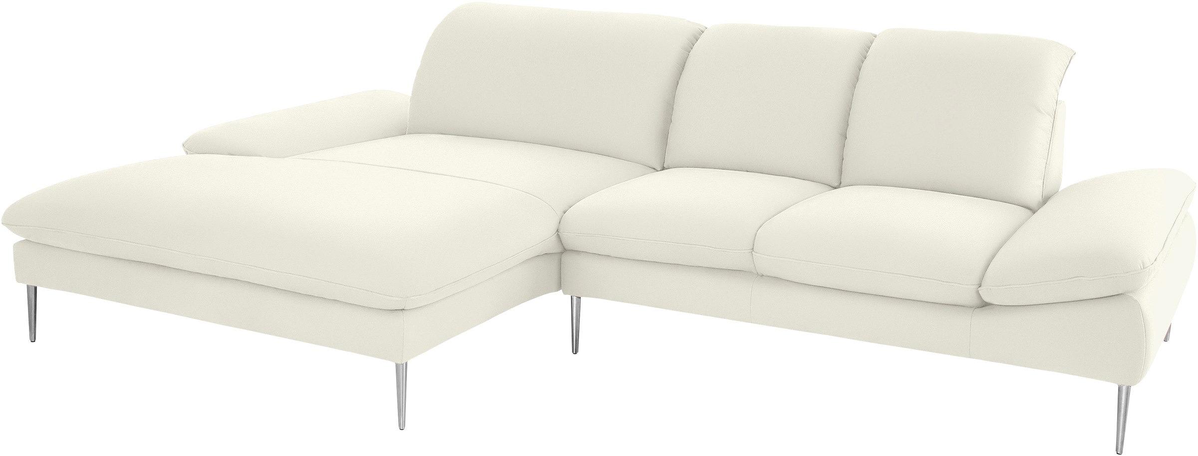 W.SCHILLIG Ecksofa »enjoy&MORE, Designsofa, elegant und bequem, L-Form«, mit Sitztiefenverstellung, Füße Chrom glänzend, Breite 310 cm