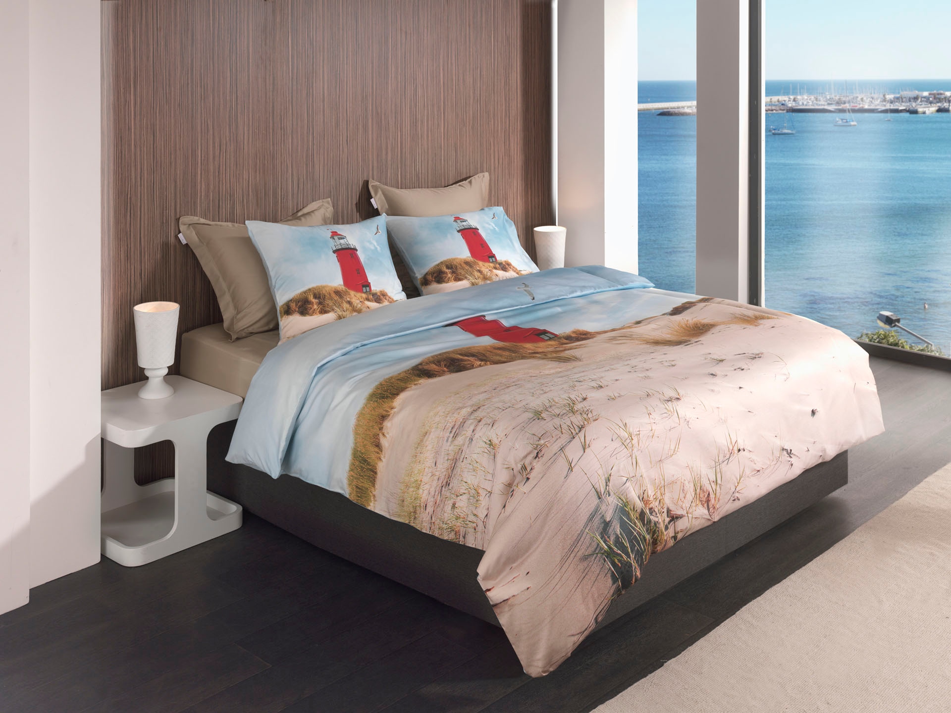 Heckett & Lane Wendebettwäsche »Faro« 2 tlg. maritimes Design, hochwertiges Mako-Satin, Bettwäsche ab 135x200 cm.