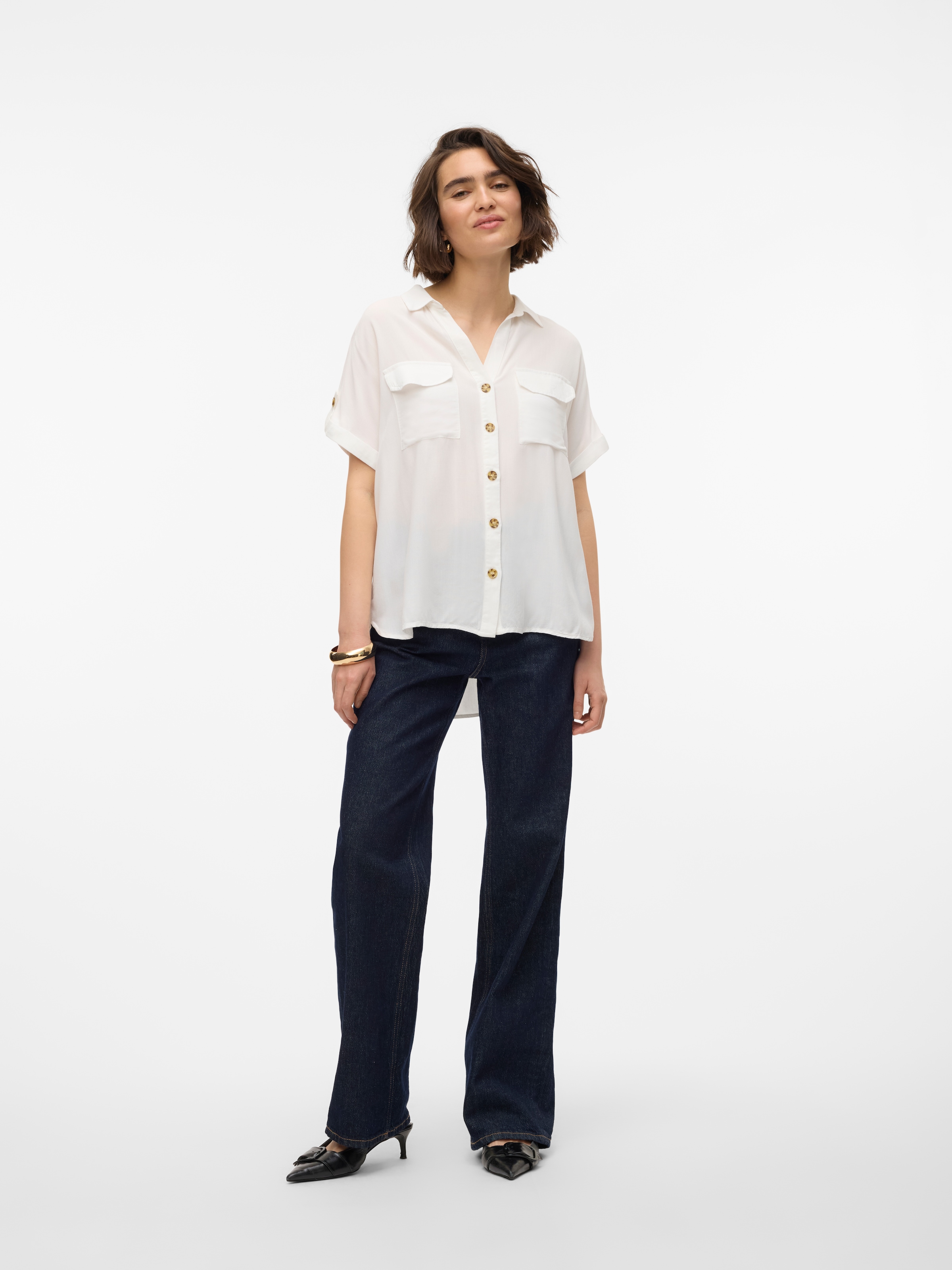 Vero Moda Kurzarmbluse »VMBUMPY S/S SHIRT WVN GA NOOS« Viskose, regular fit