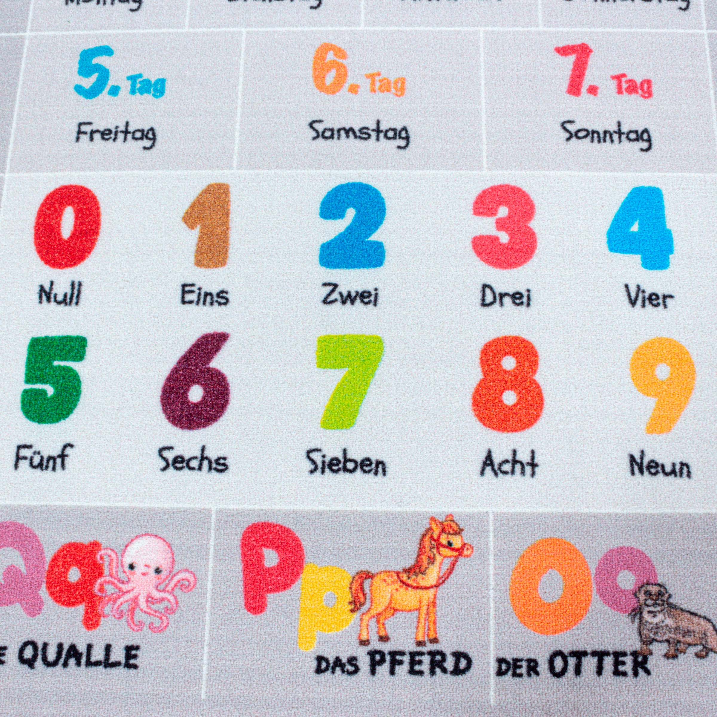 Ayyildiz Teppiche Kinderteppich »PLAY 2904«, rechteckig, 6 mm Höhe, robuster Kurzflor, bunter Spiel Lern Teppich, Kinderzimmer