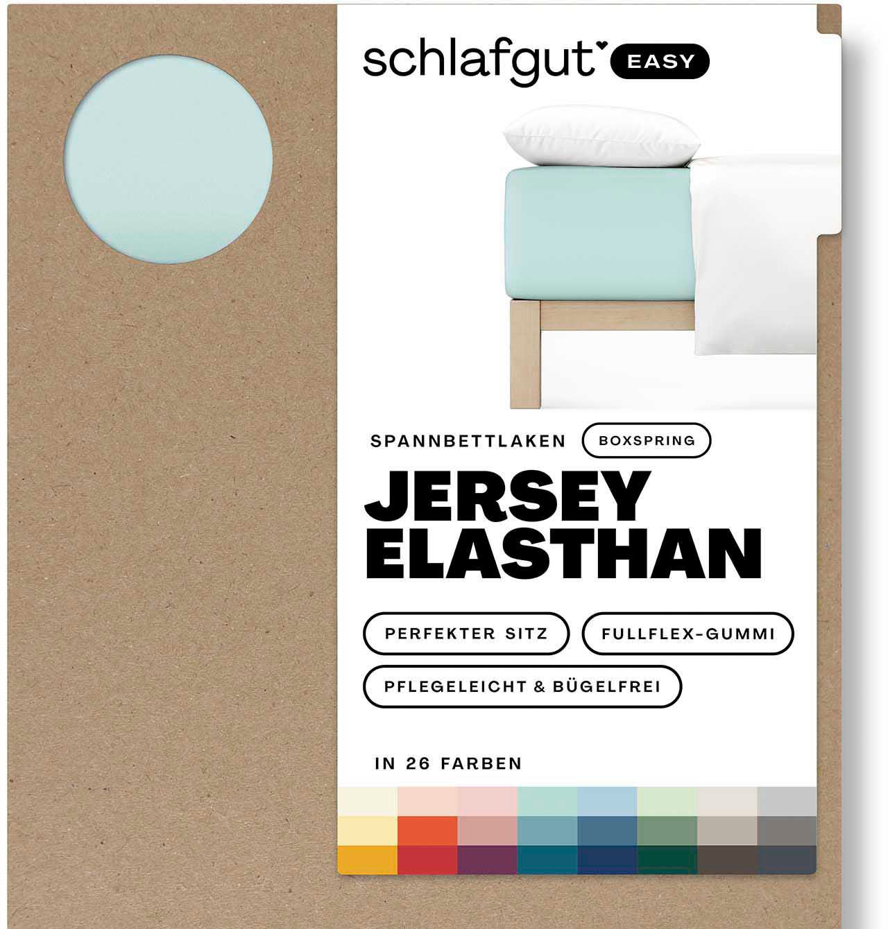 Schlafgut Spannbettlaken »EASY Jersey Elasthan Boxspring«, MADE IN GREEN by OEKO-TEX®