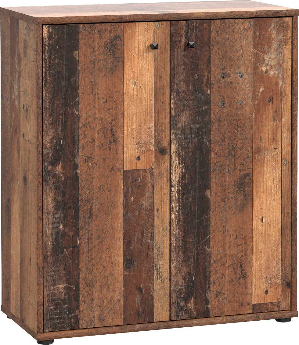 Kommode FORTE "Tempra, Kommode, 2 große Türen, Höhe 85,5 cm", braun (old wood vintage), B:73,7cm H:85,5cm T:34,8cm