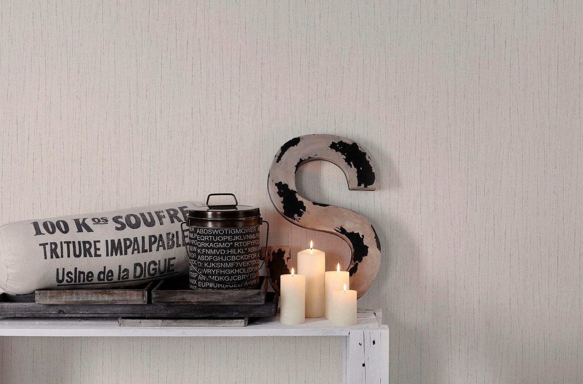 living walls Vliestapete »Flavour«, uni-einfarbig, Struktur Tapete Design Metallic