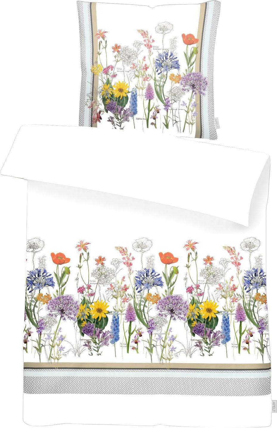 APELT Bettwäsche »Frida« 2 Stk. tlg. eine Blütenwiese mit heimischen Sommer günstig online kaufen