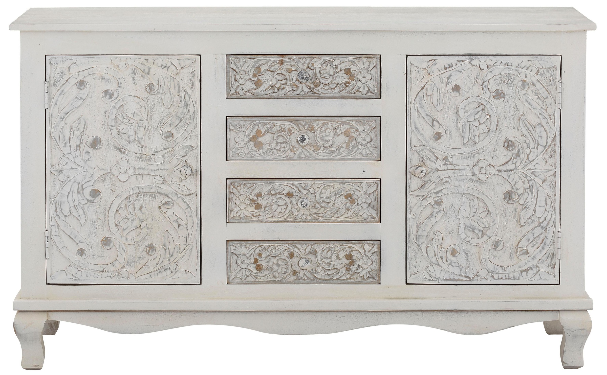 Home affaire Sideboard »Rajat«, Kommode aus Mangoholz mit Türfrontfräsungen günstig online kaufen