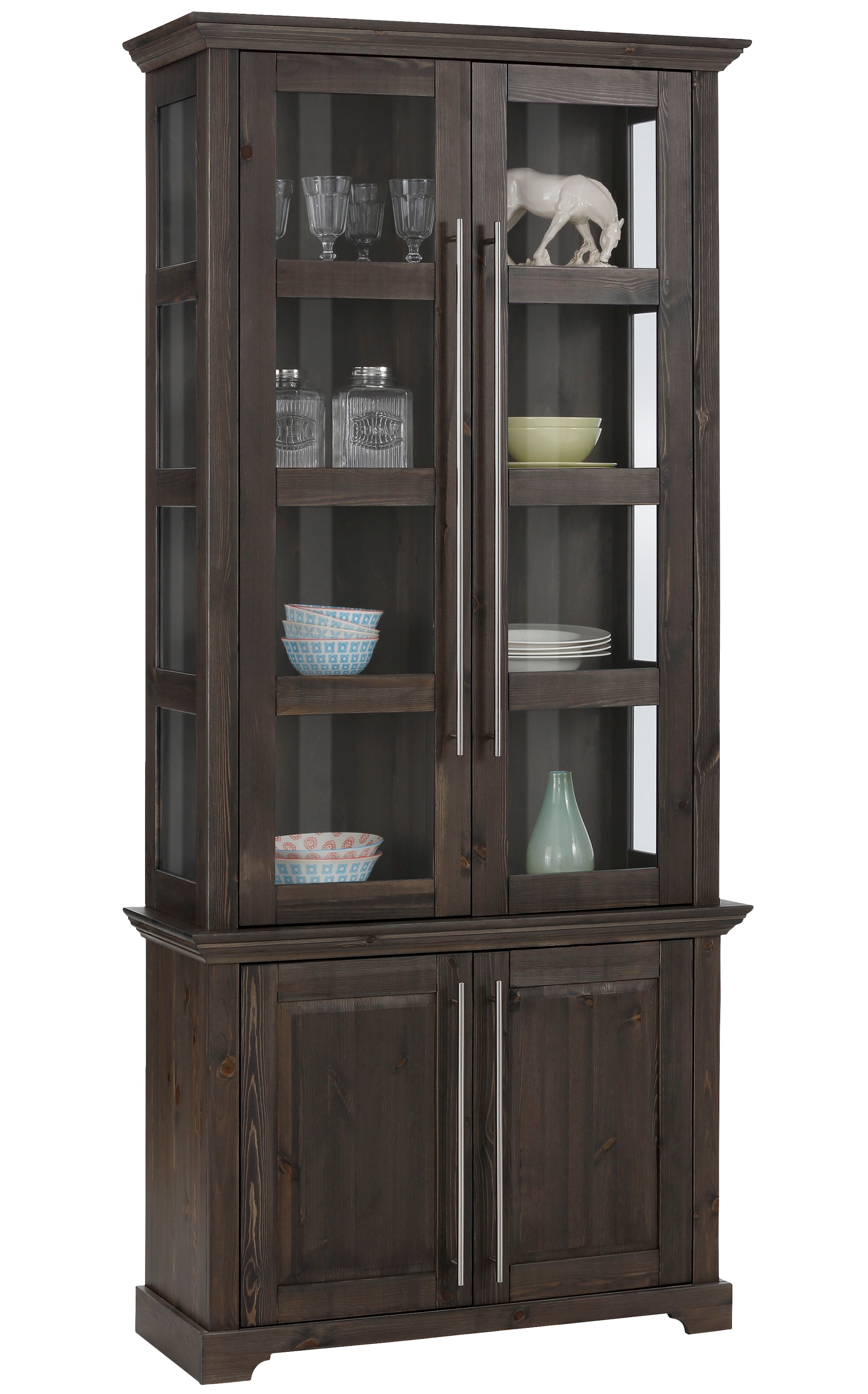 Home affaire Vitrine »Meliss«, aus massiver Kiefer, FSC® zertifiziert, Brei günstig online kaufen