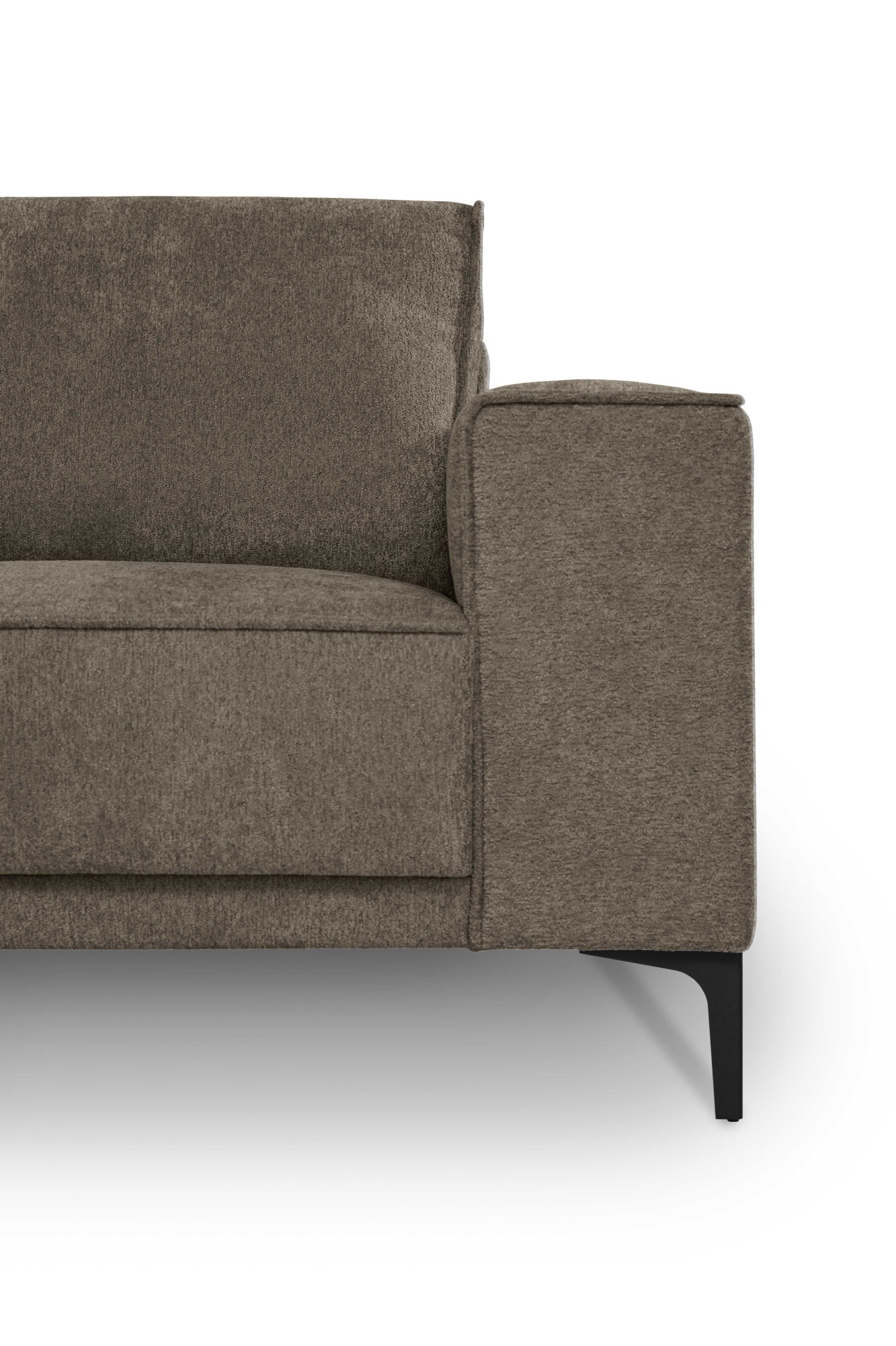 Places of Style Wohnlandschaft »XXL Sofa Oland, Struktur, Flachgewebe, Luxus-Microfaser, Boucle«, U-Form, 342 cm, Wellenunterfederung, Skandi-Design, Metallfüße