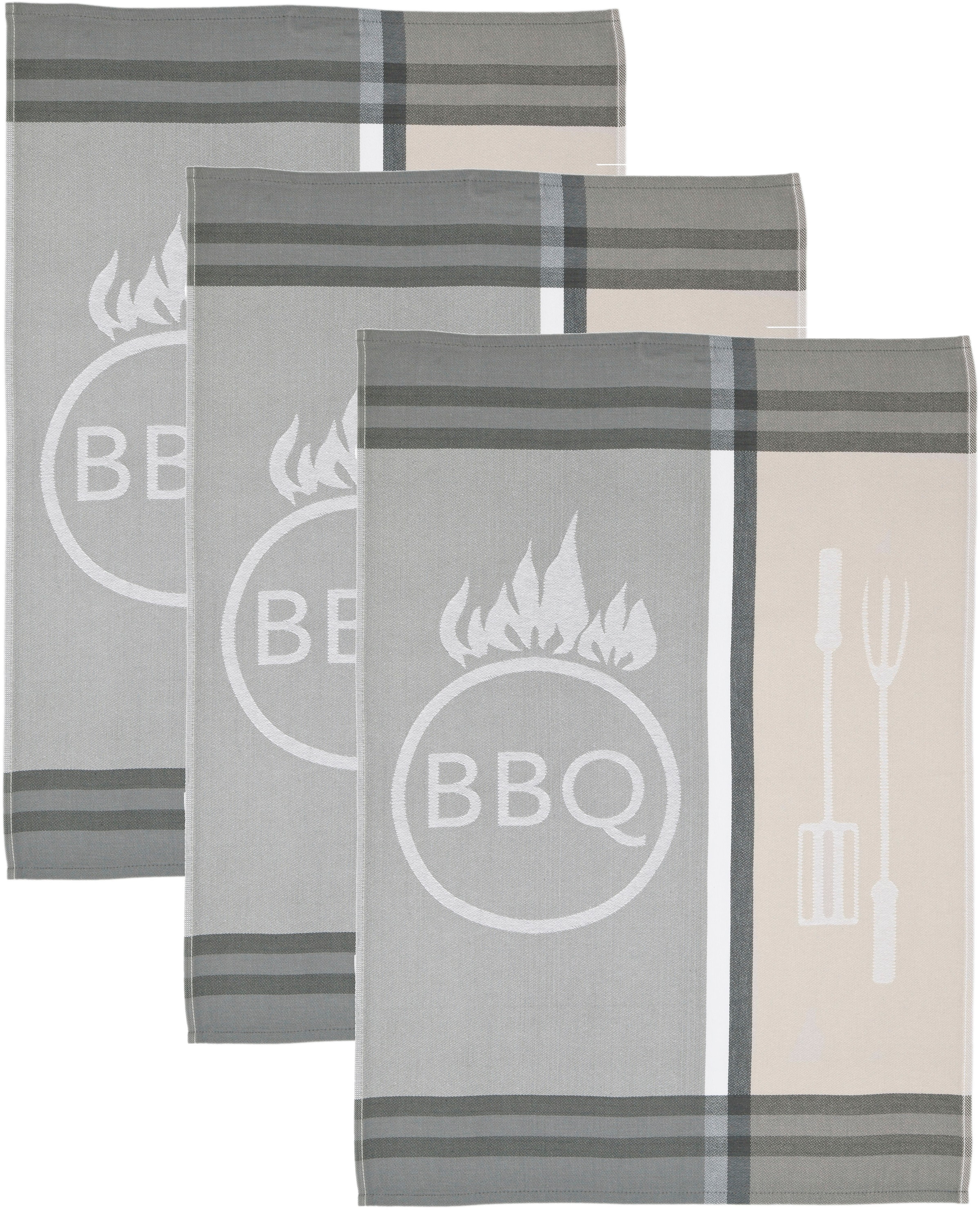 ROSS Geschirrtuch »BBQ«, (Set, 3 tlg.), Motivtuch, aus 100% Baumwolle günstig online kaufen