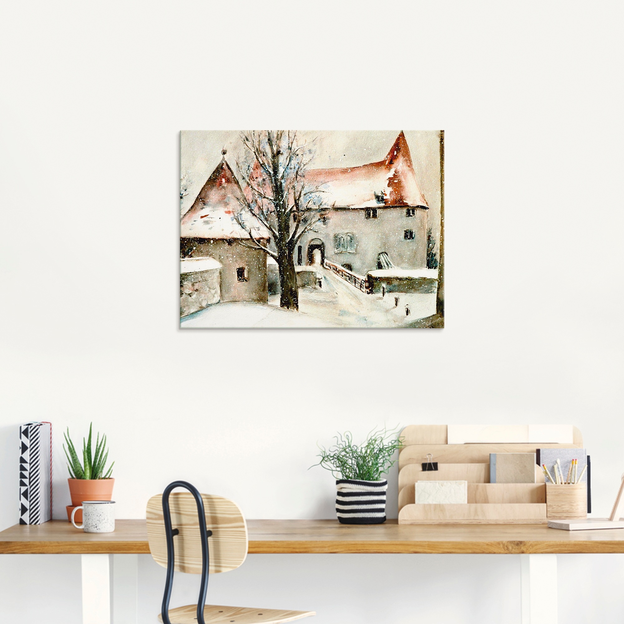 Artland Glasbild »Winter auf der Burg«, Gebäude, (1 St.), in verschiedenen günstig online kaufen