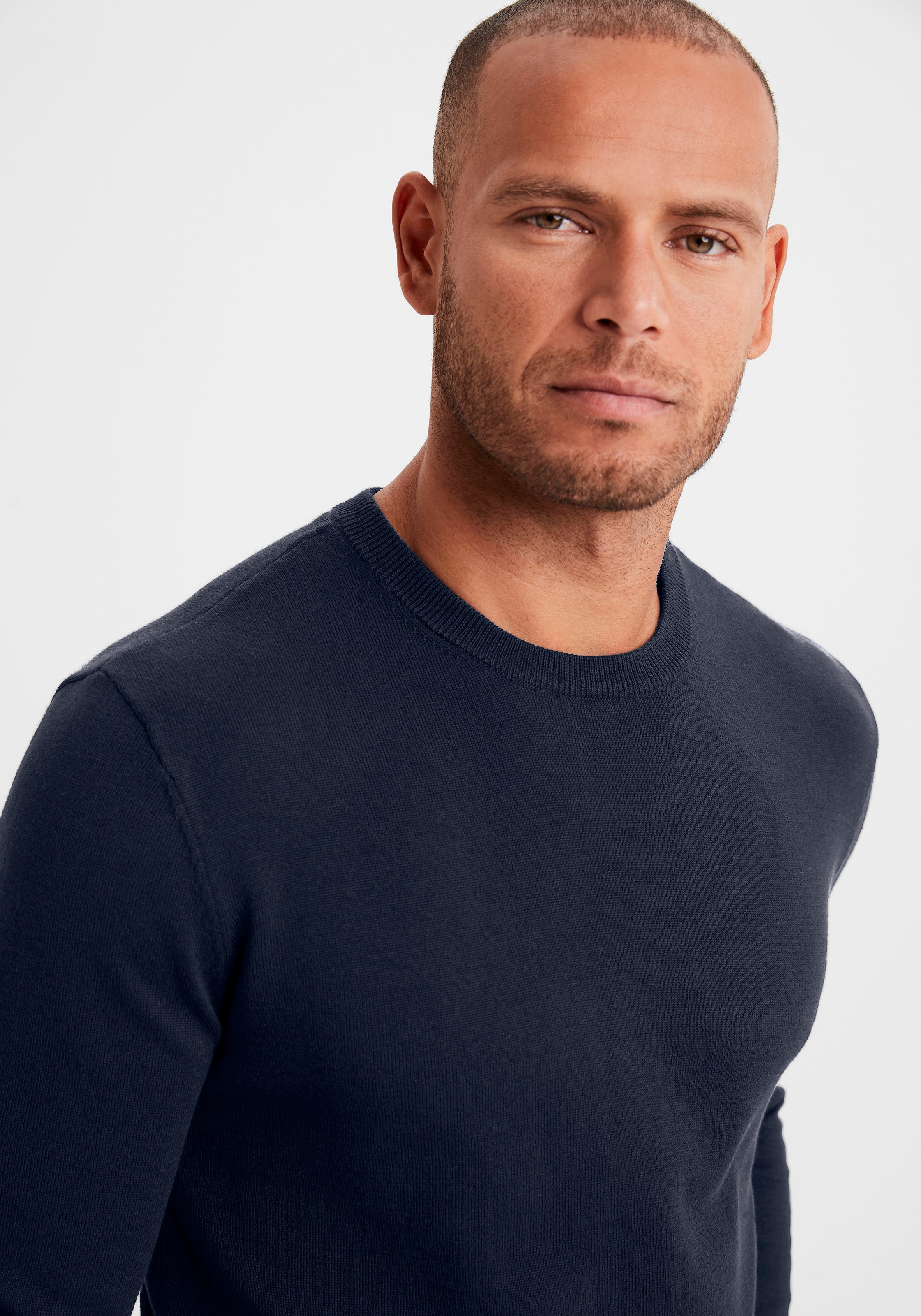 H.I.S Strickpullover Regular Fit, Langarm, Pullover aus Feinstrick, Baumwollmischung