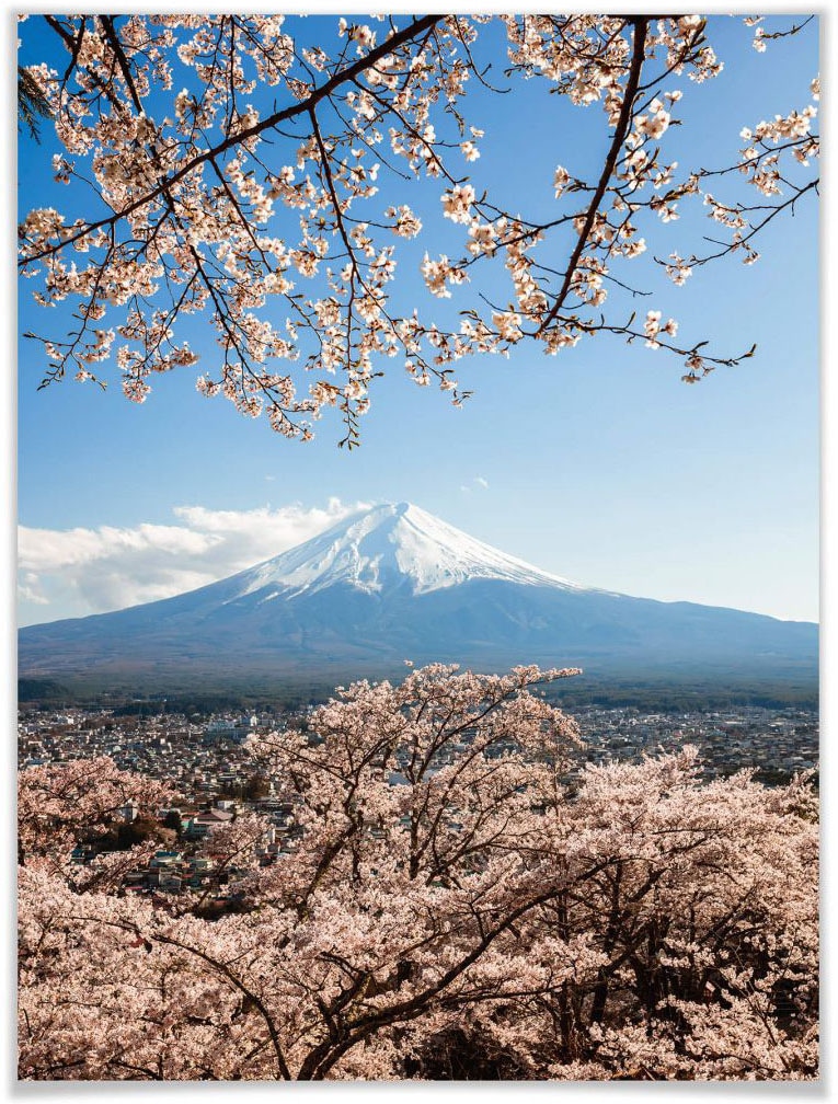 Wall-Art Poster »Mount Fuji Japan«, Berge, (1 St.), Poster ohne Bilderrahmen