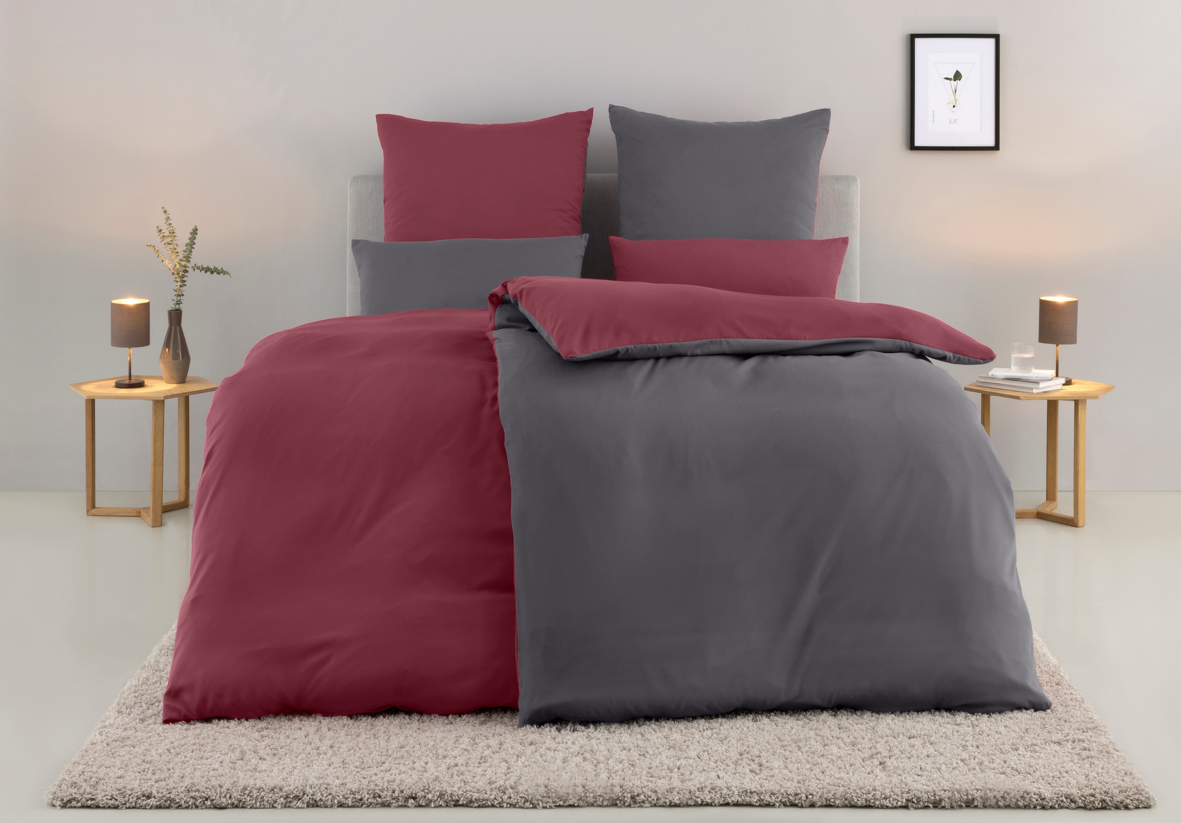 my home Bettwäsche »Desner2« 2 Stk. tlg. Premium Qualität, sehr weich, uni, ab 135x200 cm