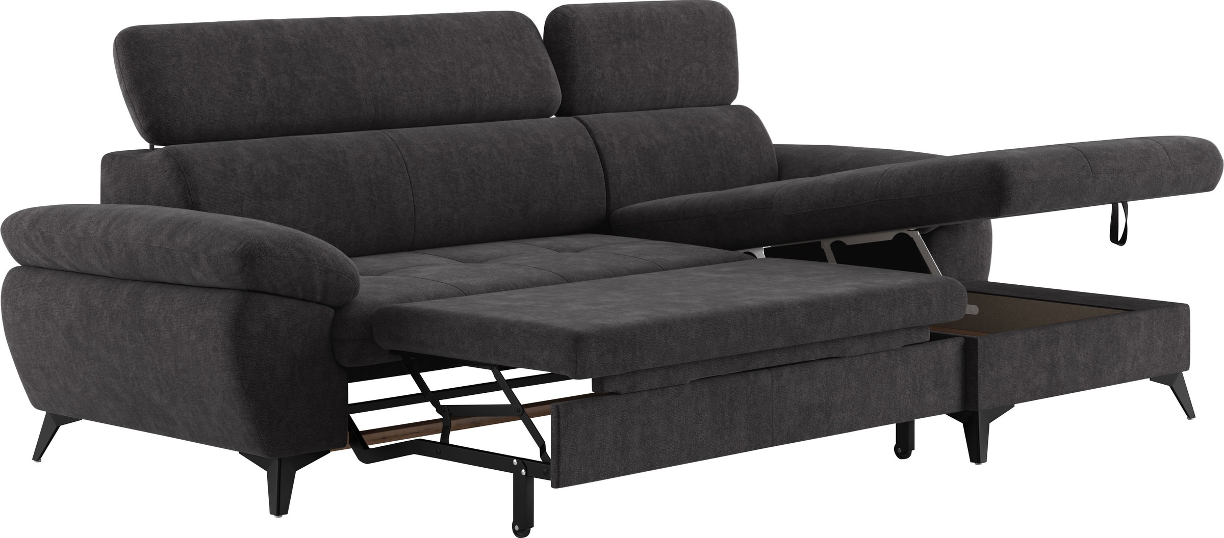 COTTA Ecksofa »Hudson L-Form«, mit Kopfteilverstellung, wahlweise mit Bettfunktion & Bettkasten