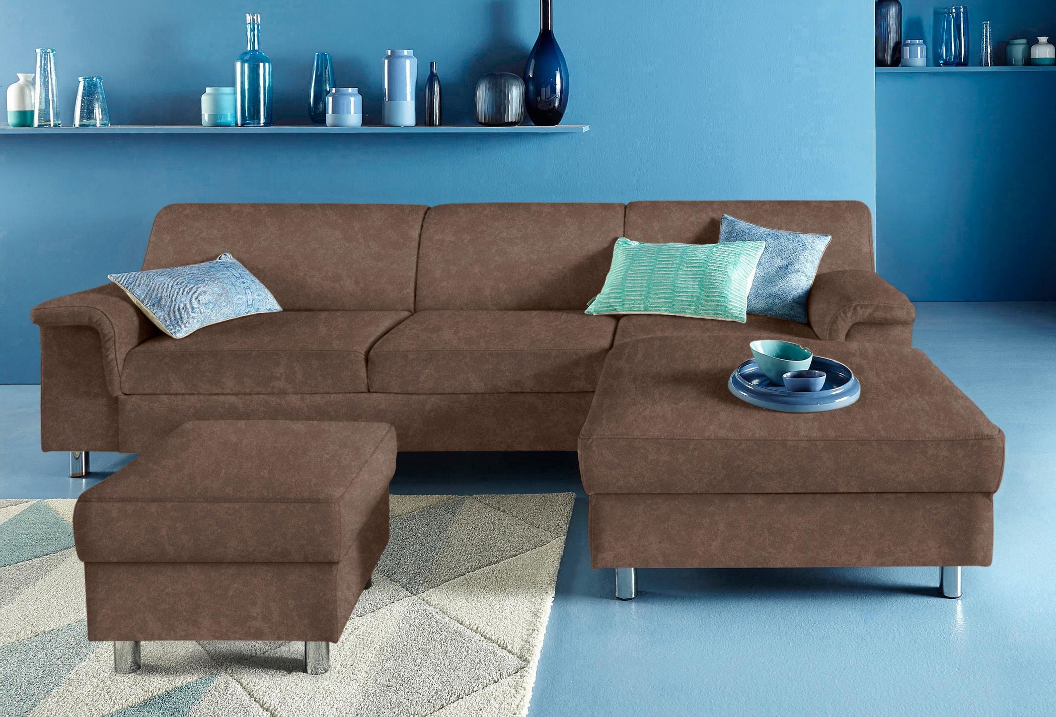 DOMO collection Ecksofa »Jamie, modern und elegant, Fußhöhe 9cm, L-Form,« w günstig online kaufen