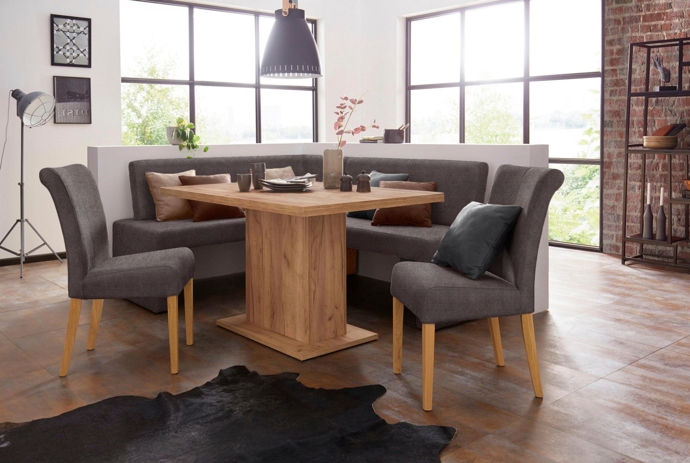Home affaire 4-Fußstuhl »Barcelona«, (Set), 2 St., Struktur grob, Stuhlbein günstig online kaufen