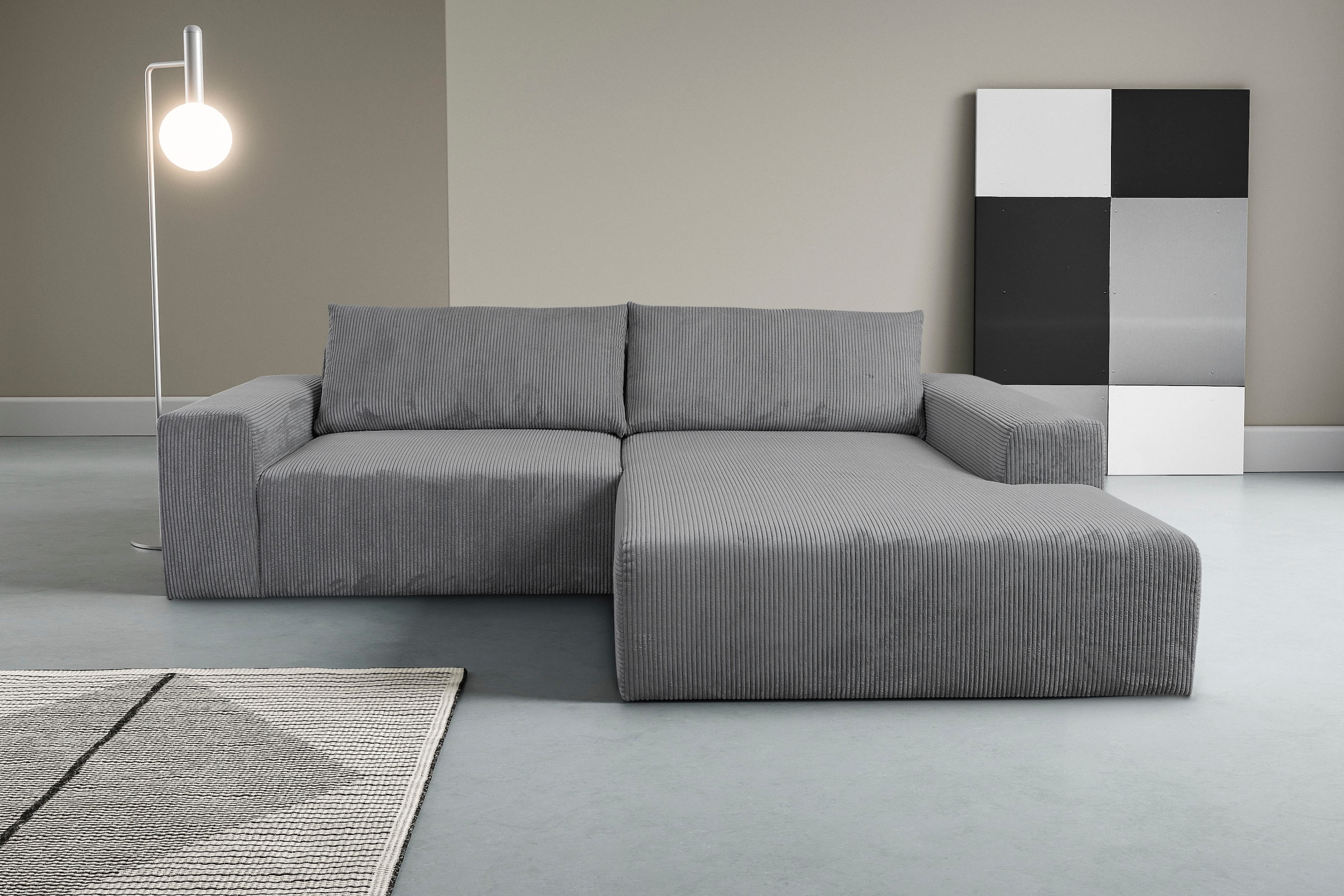WERK2 Ecksofa »Rio, elegant & bequem, Breite 262 cm, L-Form« Puristisches D günstig online kaufen