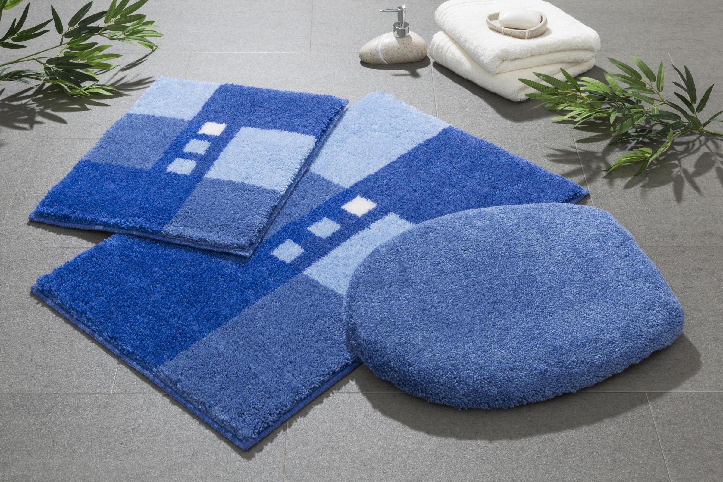 GRUND Badematte »Merkur« Höhe 20 mm rutschhemmend beschichtet fußbodenheizungsgeeignet mehrfarbig, auch als 2 teiliges & 3 teiliges Badematten Set...