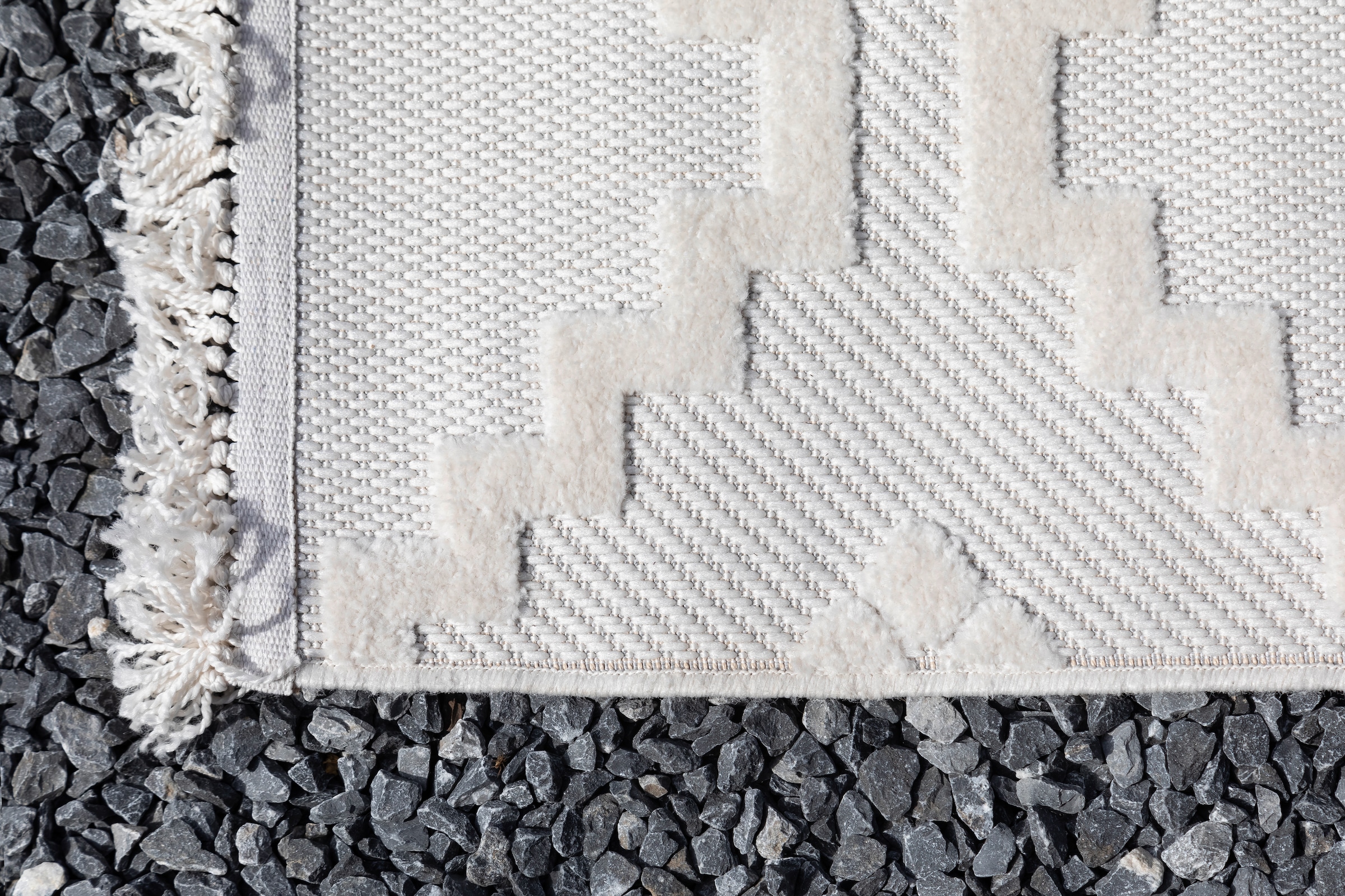 SCHÖNER WOHNEN-Kollektion Teppich »Summer 6352« rechteckig 6 mm Höhe In- und Outdoor geeignet, Hoch Tief Struktur, Robuster Teppich