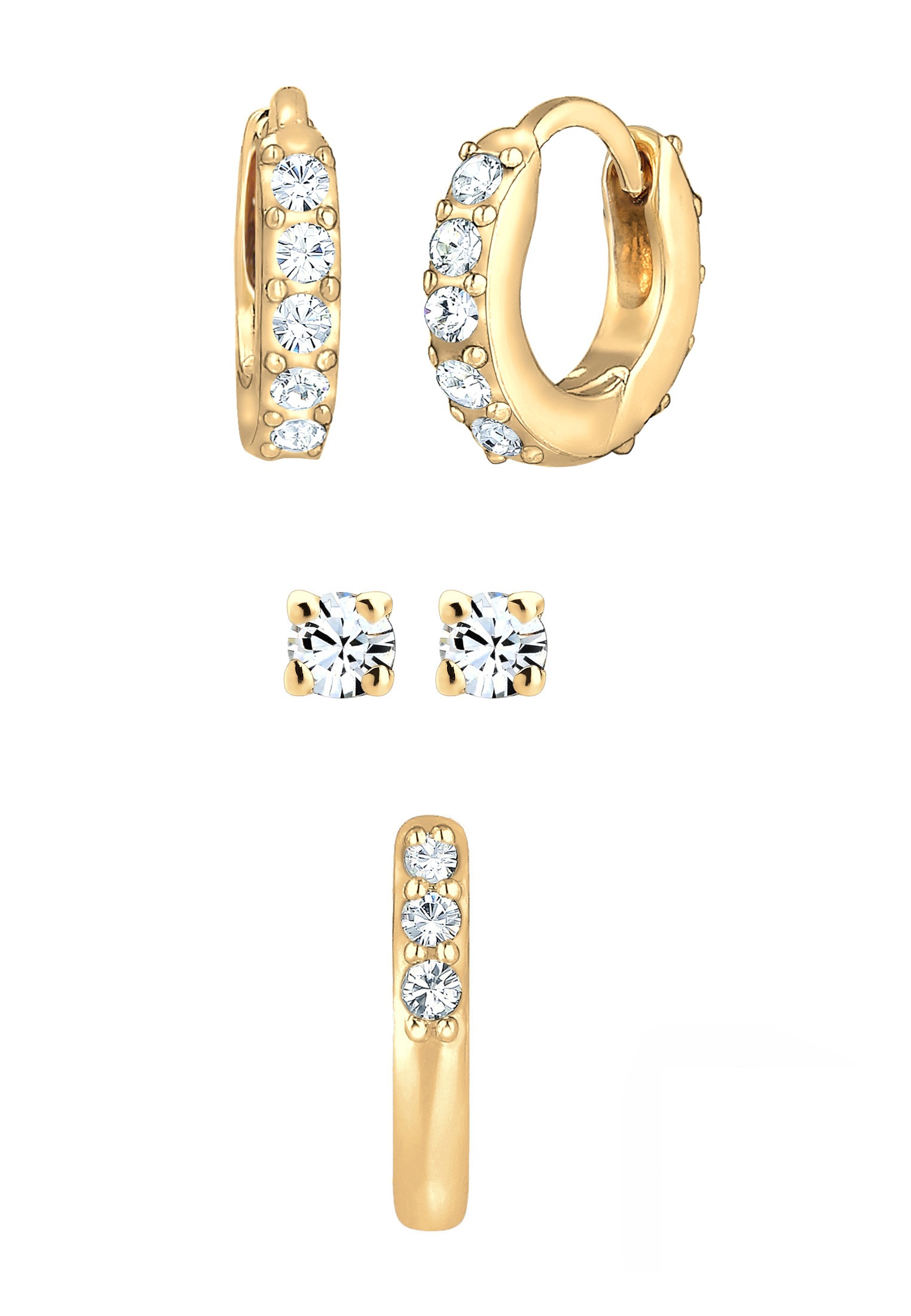 Elli Ohrring-Set »3er Set 925 Silber, mit Kristallen von Swarovski®«