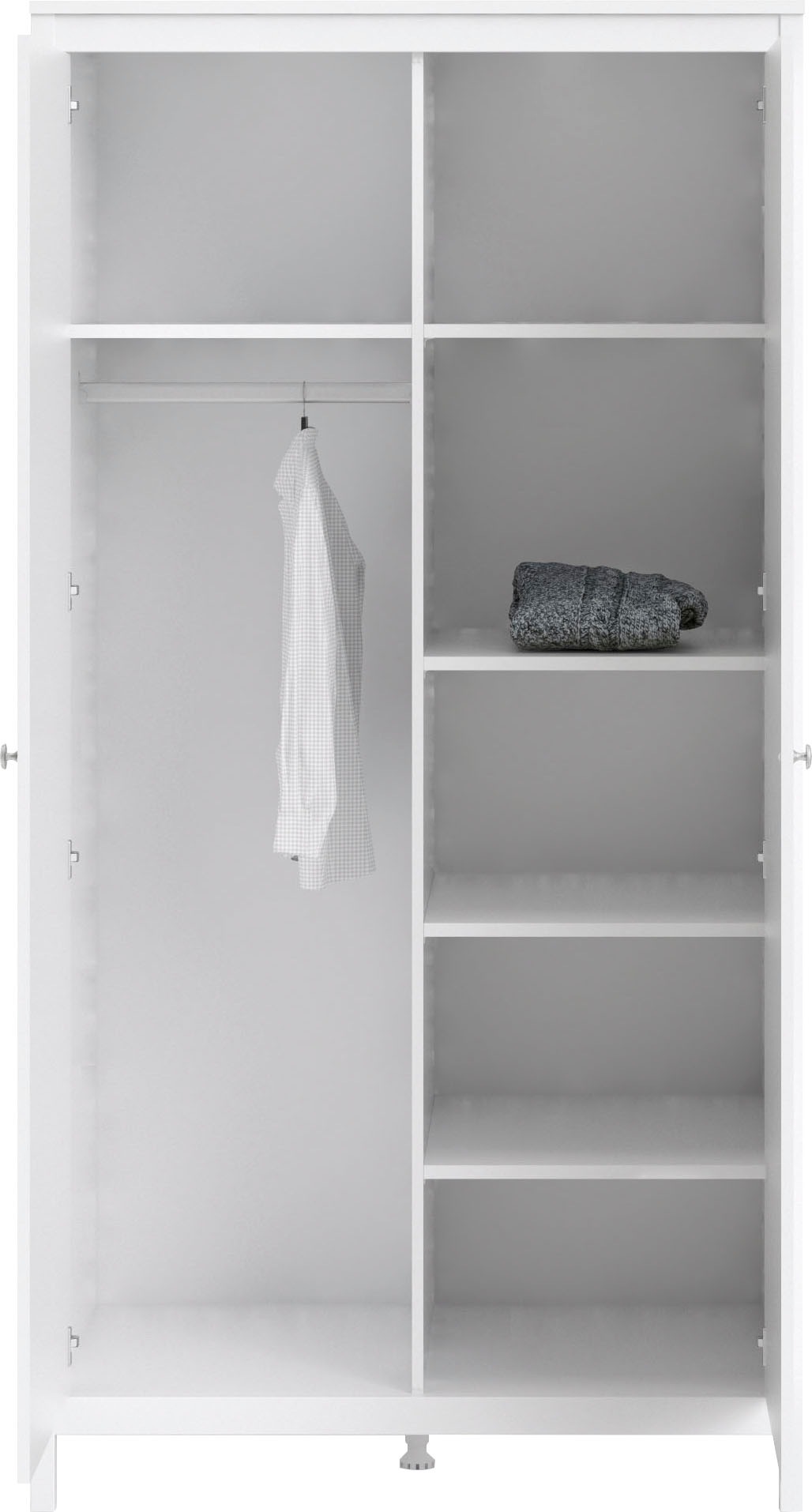 Home affaire Kleiderschrank »Madrid, Drehtürenschrank, Aufbewahrung Kasten Schrank Stauraum«, 2türiger Schrank mit 5 Einlegeböden und Kleiderstange, Breite 102 cm