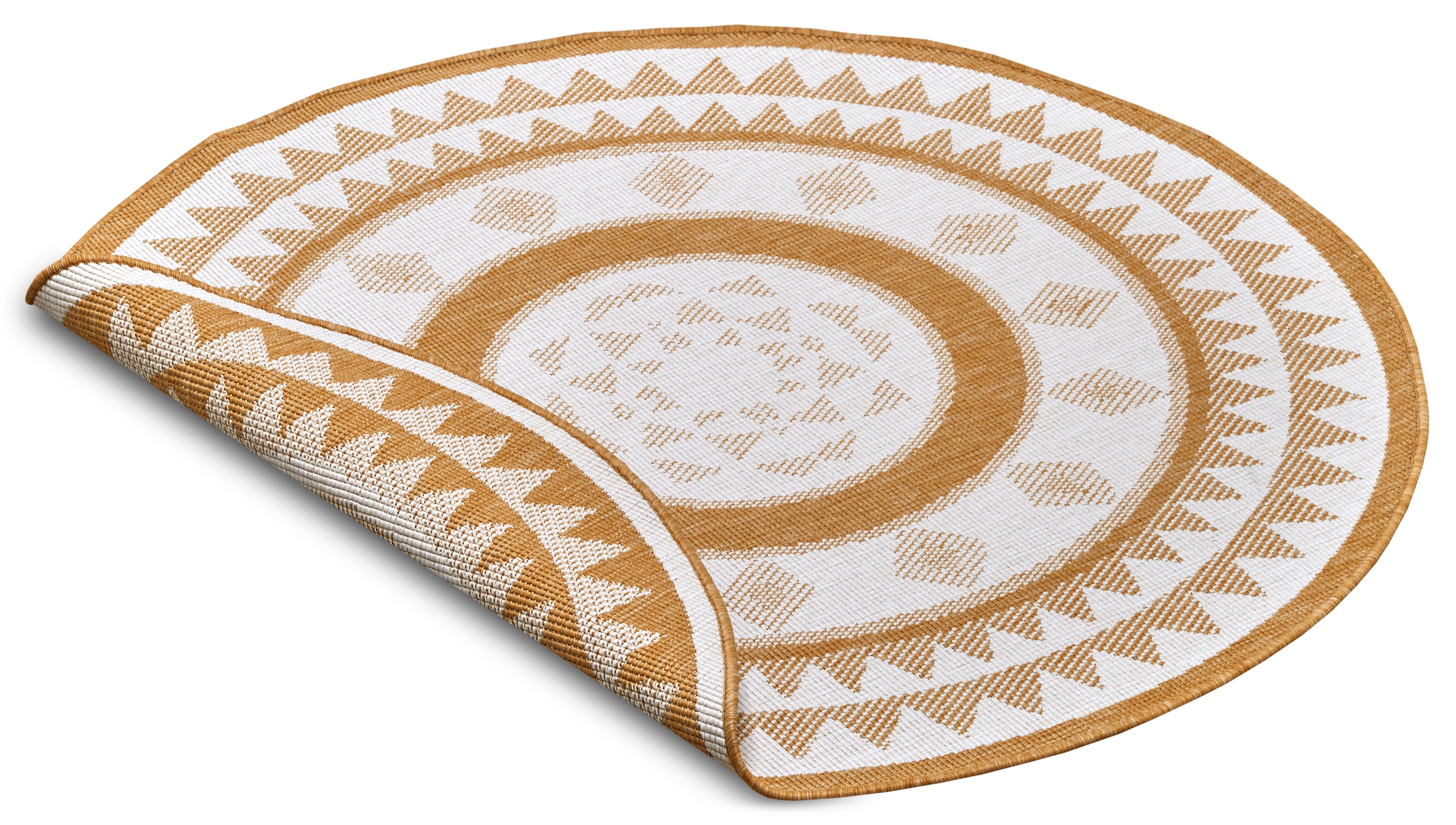 NORTHRUGS Teppich »Jamaica«, rund, 5 mm Höhe, In-& Outdoor, Wetterfest, Balkon, Garten, Wohnzimmer, Wasserfest