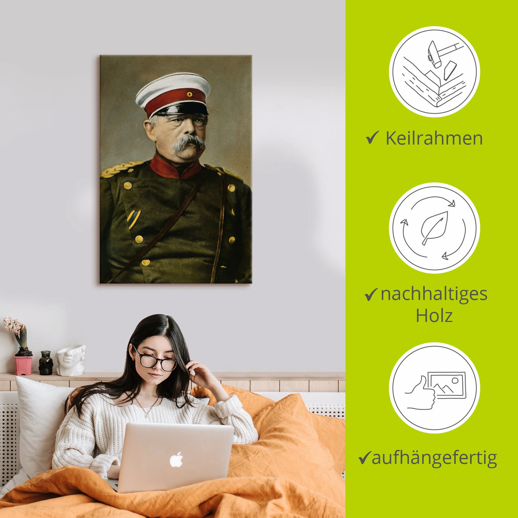 Artland Wandbild »Otto von Bismarck«, Menschen, (1 St.), als Leinwandbild, Poster in verschied. Größen