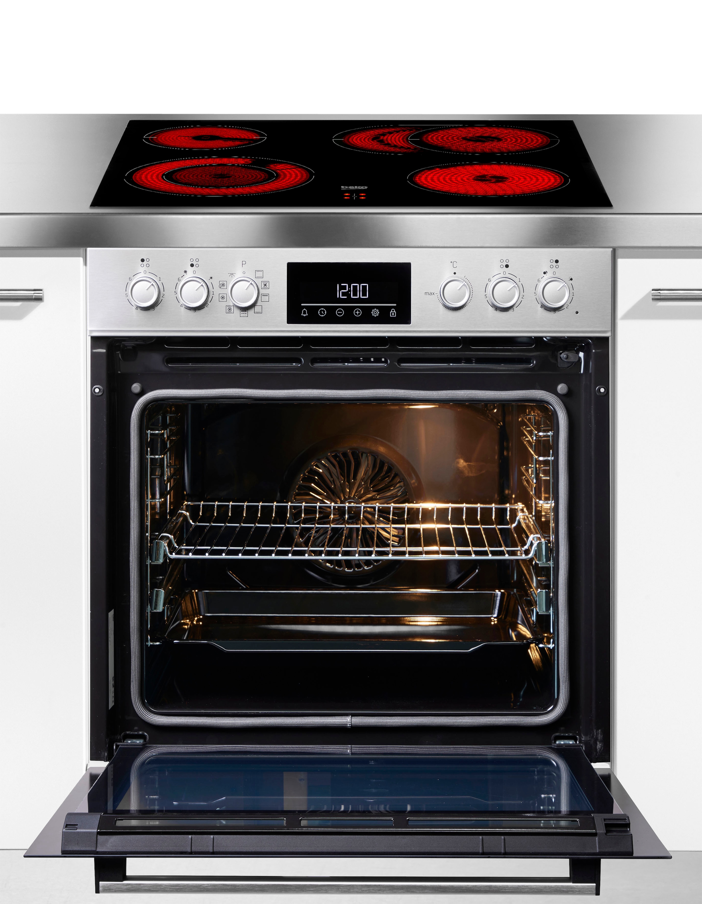 BEKO Elektro-Herd-Set »BBUM12320XMPE«, mit 2-fach-Teleskopauszug, Pyrolyse-Selbstreinigung
