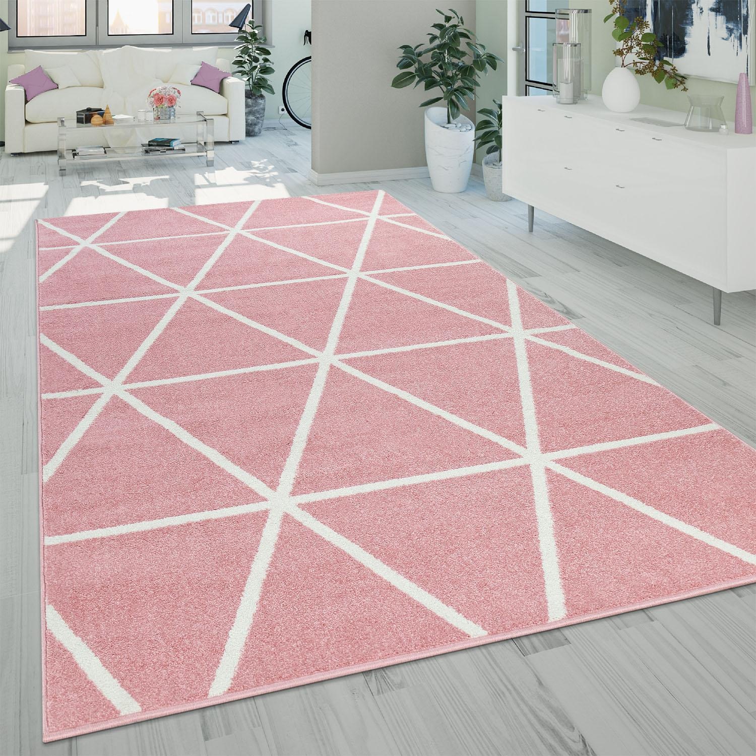 Paco Home Teppich »Stella 401«, Muster, auf Skandi rechteckig, Teppich, Kurzflor bestellen Design, Pastellfarben, Raten Rauten