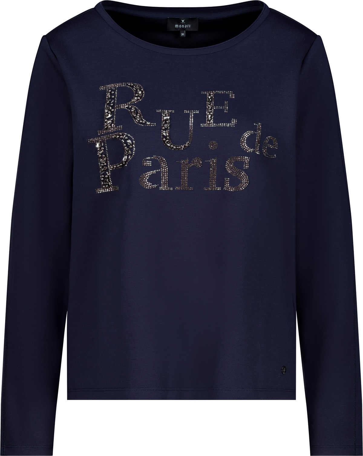 Monari Sweatshirt »Sweatshirt Schmuckschrift«, Regular fit mit Rundhalsausschnitt