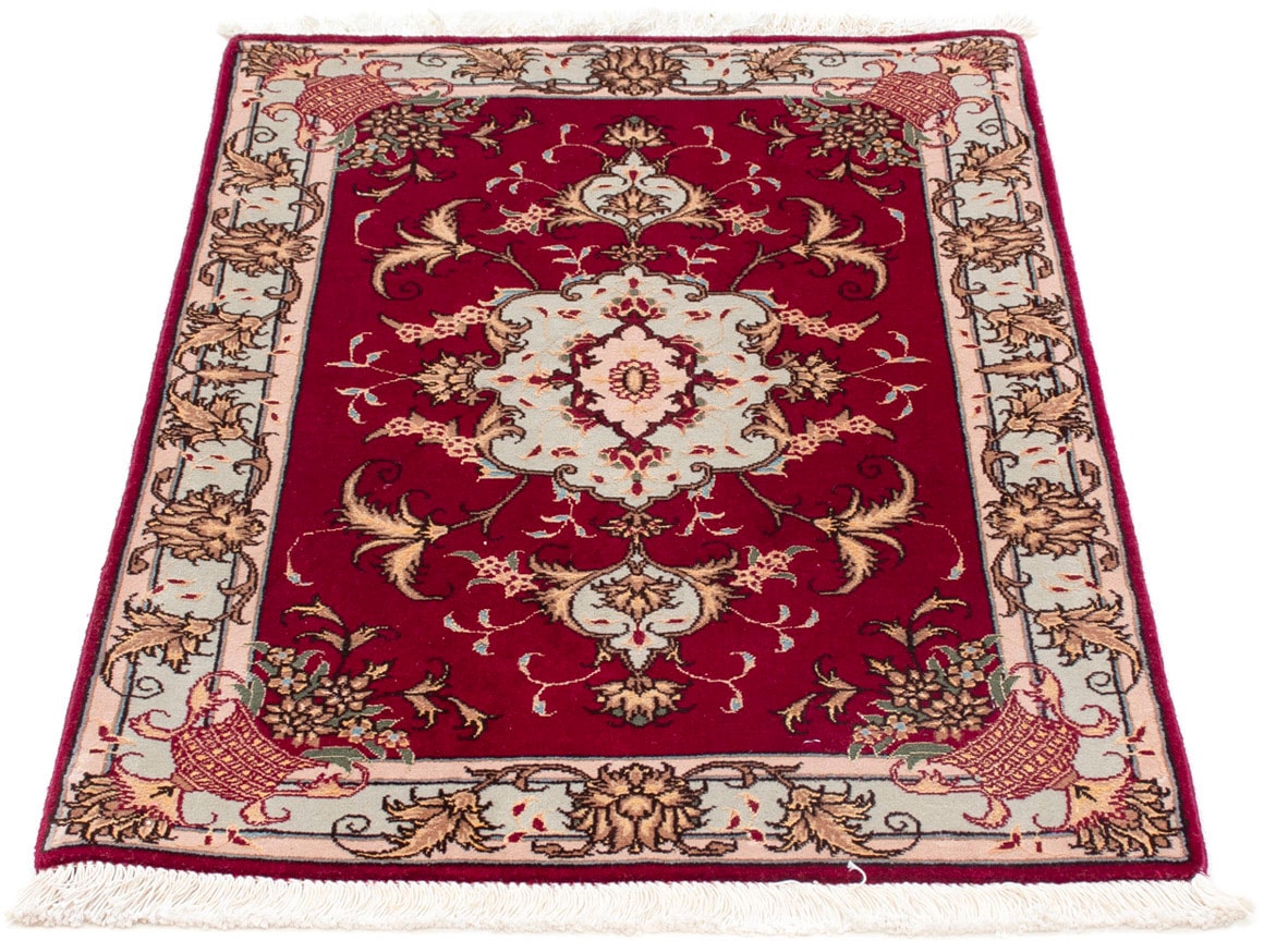 morgenland Wollteppich »Täbriz - 50 Raj Blumenmuster Beige 89 x 60 cm«, rec günstig online kaufen