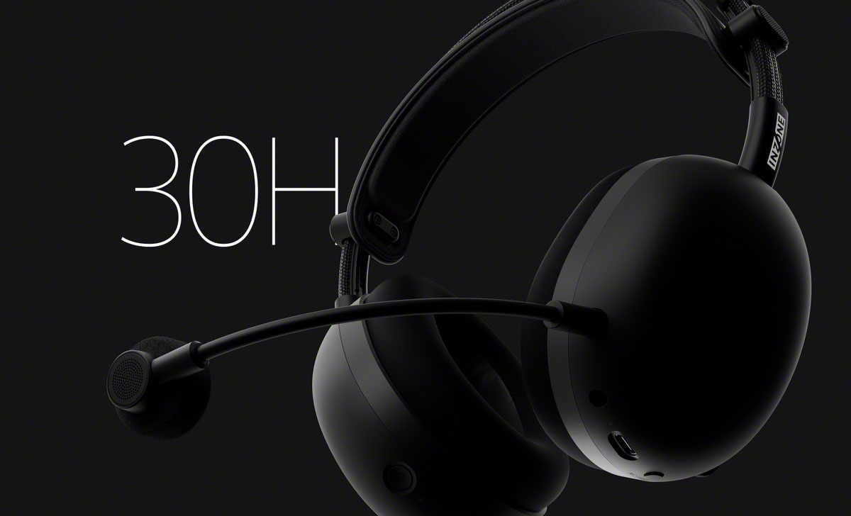 Sony Gaming-Headset »INZONE H9 II«, A2DP Bluetooth-AVRCP Bluetooth-Bluetooth-HFP-HSP, Adaptive Noise-Cancelling-Freisprechfunktion-Mikrofon abnehmbar-Rauschunterdrückung-Stummschaltung-Transparenzmodus