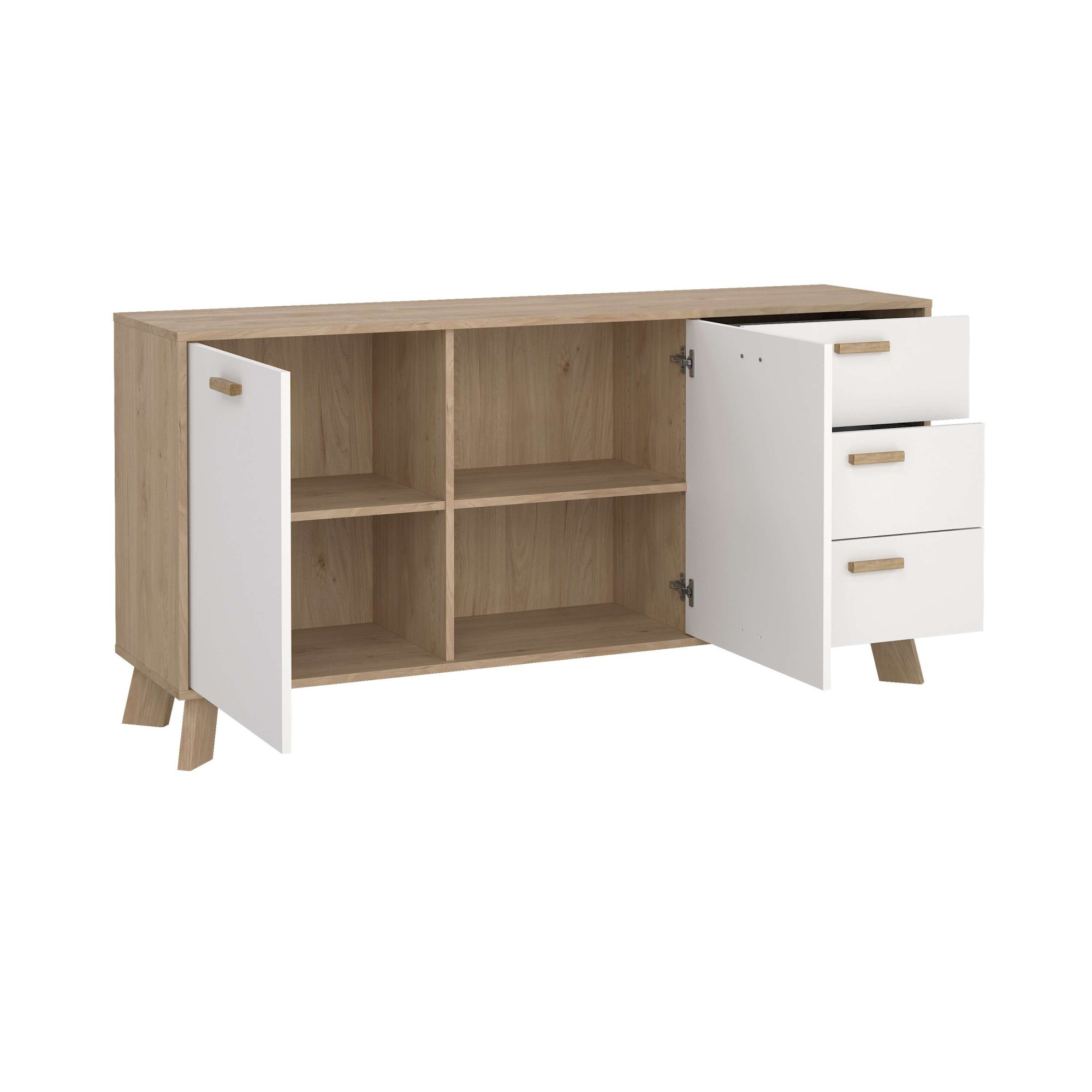 andas Sideboard »Ikast, Stauraum, Schubladenschrank, Aufbewahrung«, 2 Türen und 3 Schubladen, Breite 147 cm, Höhe 73 cm