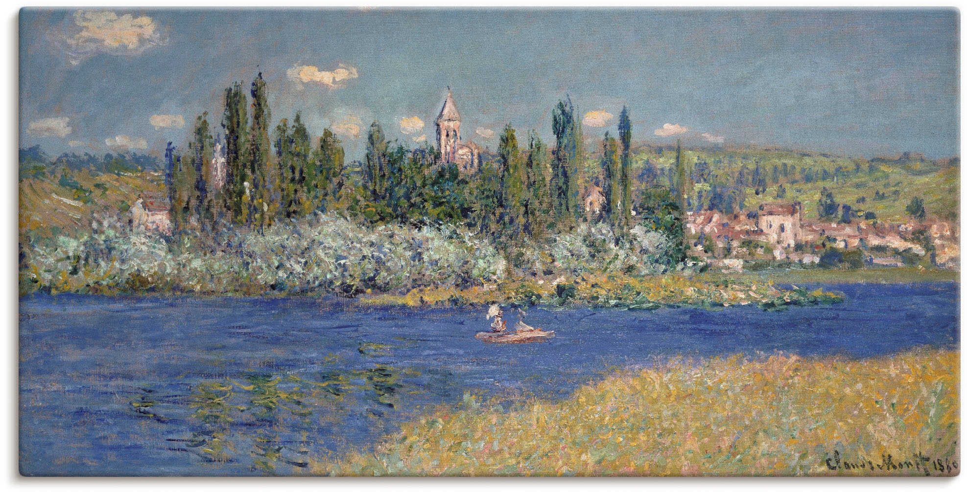 Artland Leinwandbild »Blick auf Vetheuil. 1880.« Gewässer 1 Stk. tlg. auf K günstig online kaufen