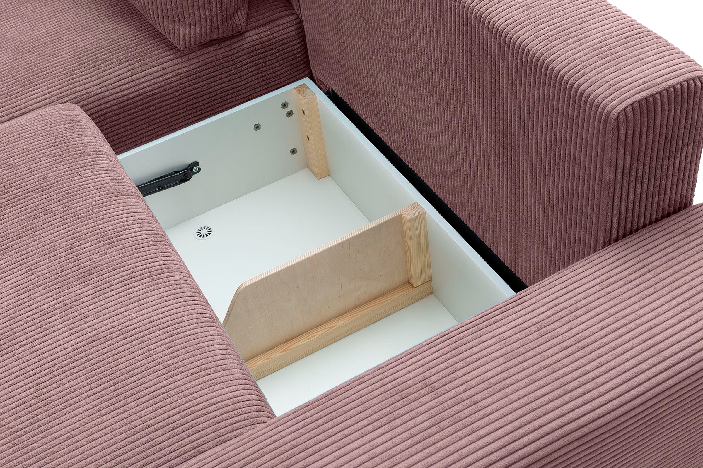 exxpo - sofa fashion Ecksofa »Orinoko, aktuelles Design und hoher Sitzkomfort, L-Form«, inkl. Bettfunktion und Bettkasten, schöne Farben im angesagten Cord