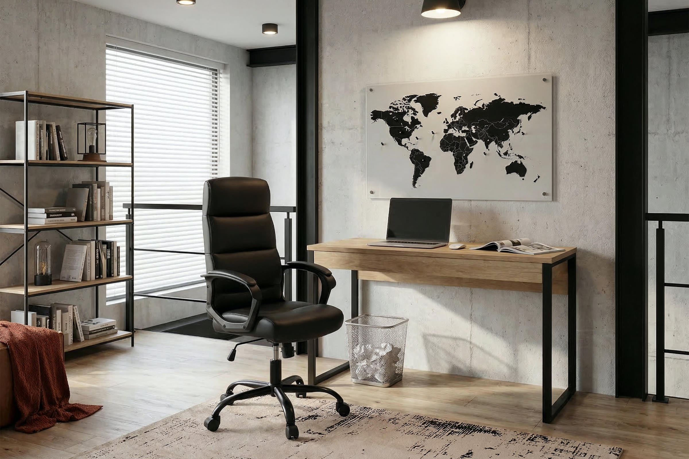OTTO home Schreibtisch »Moid, Computertisch im modernen Design,« Breite 120/140/160 cm, mit Metallbeinen & Schublade