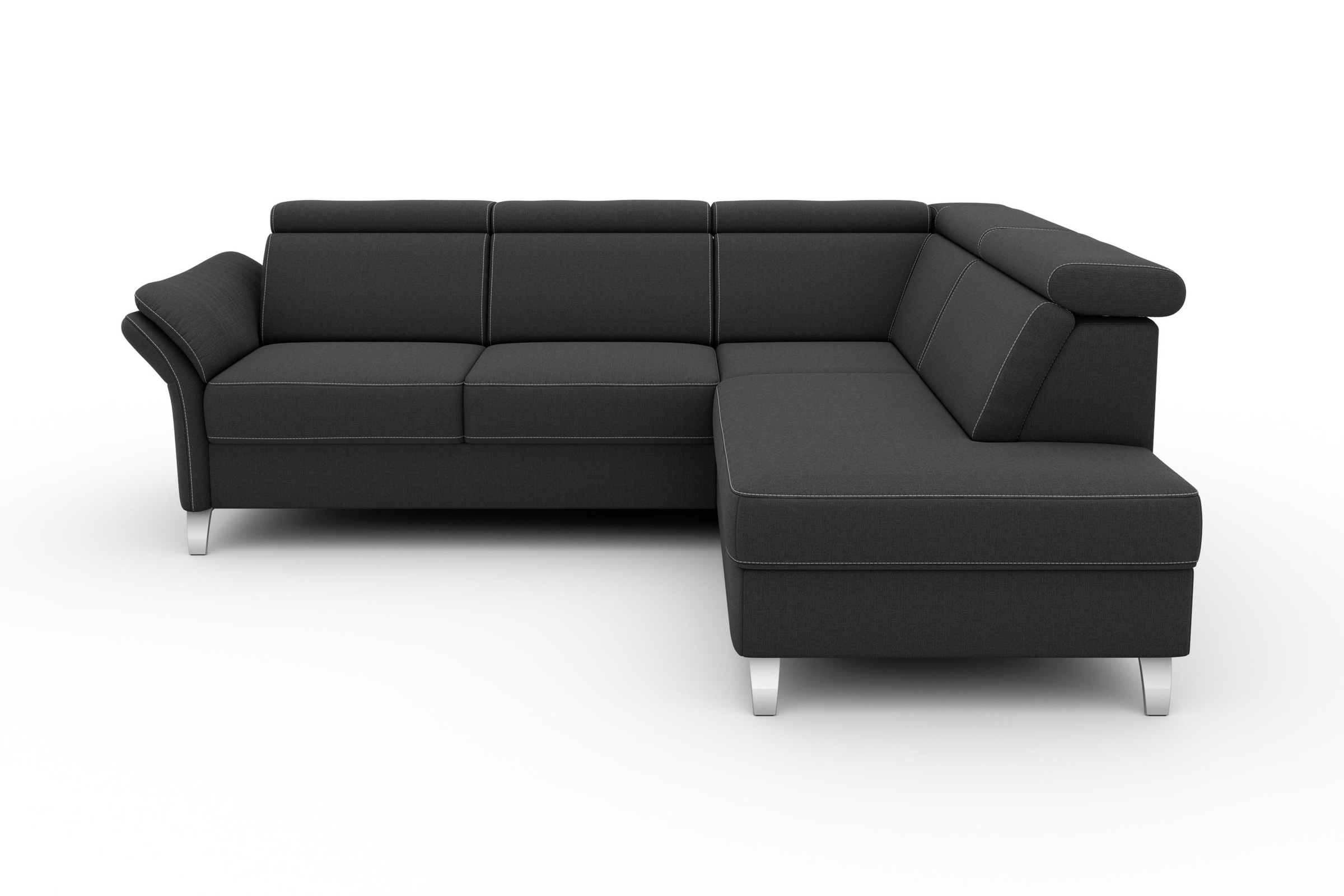 sit&more Ecksofa »Vincenzo L-Form«, inklusive Kopfteilverstellung, wahlweise mit Bettfunktion, Bettkasten