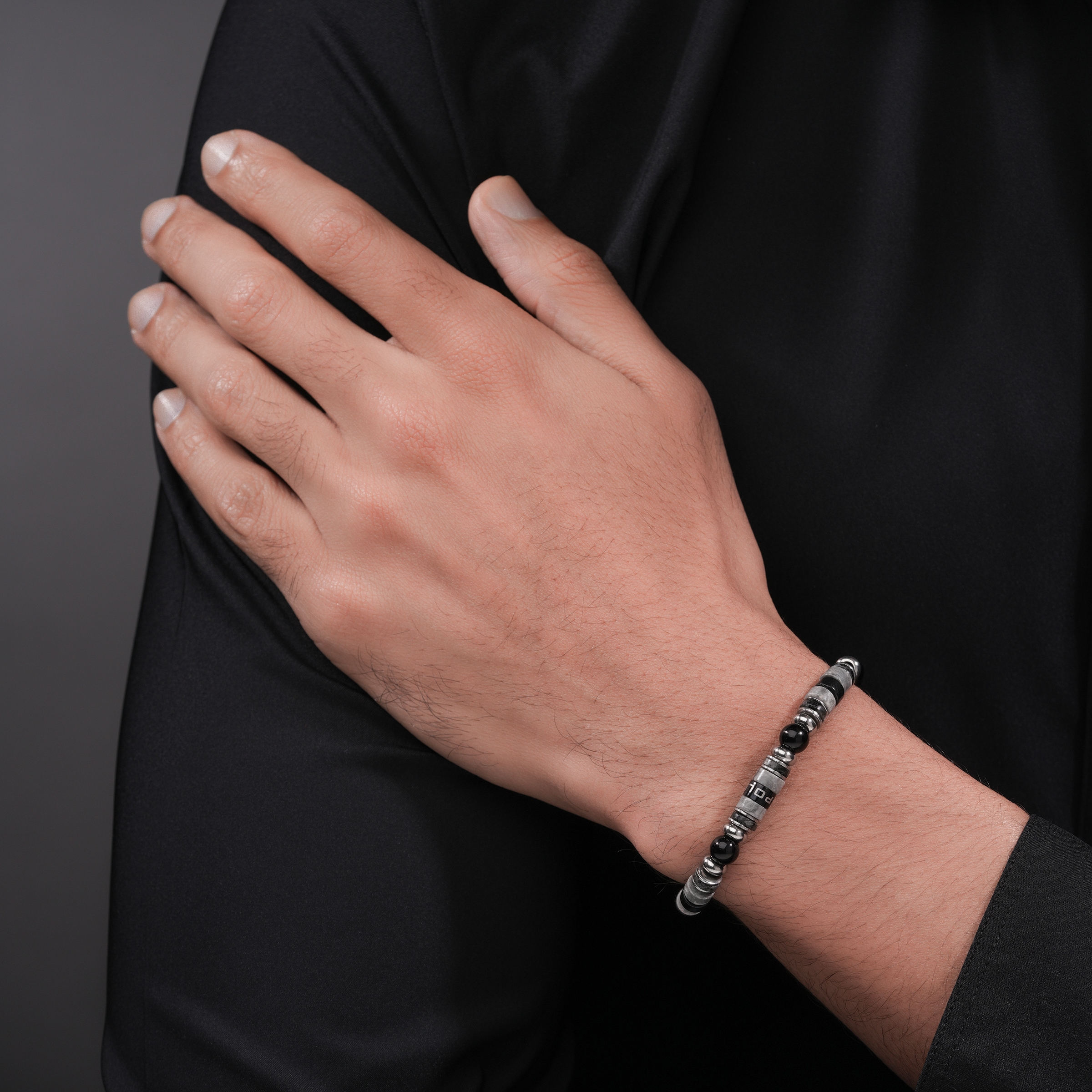 Police Armband »Cylindra« mit Achat, Labradorit