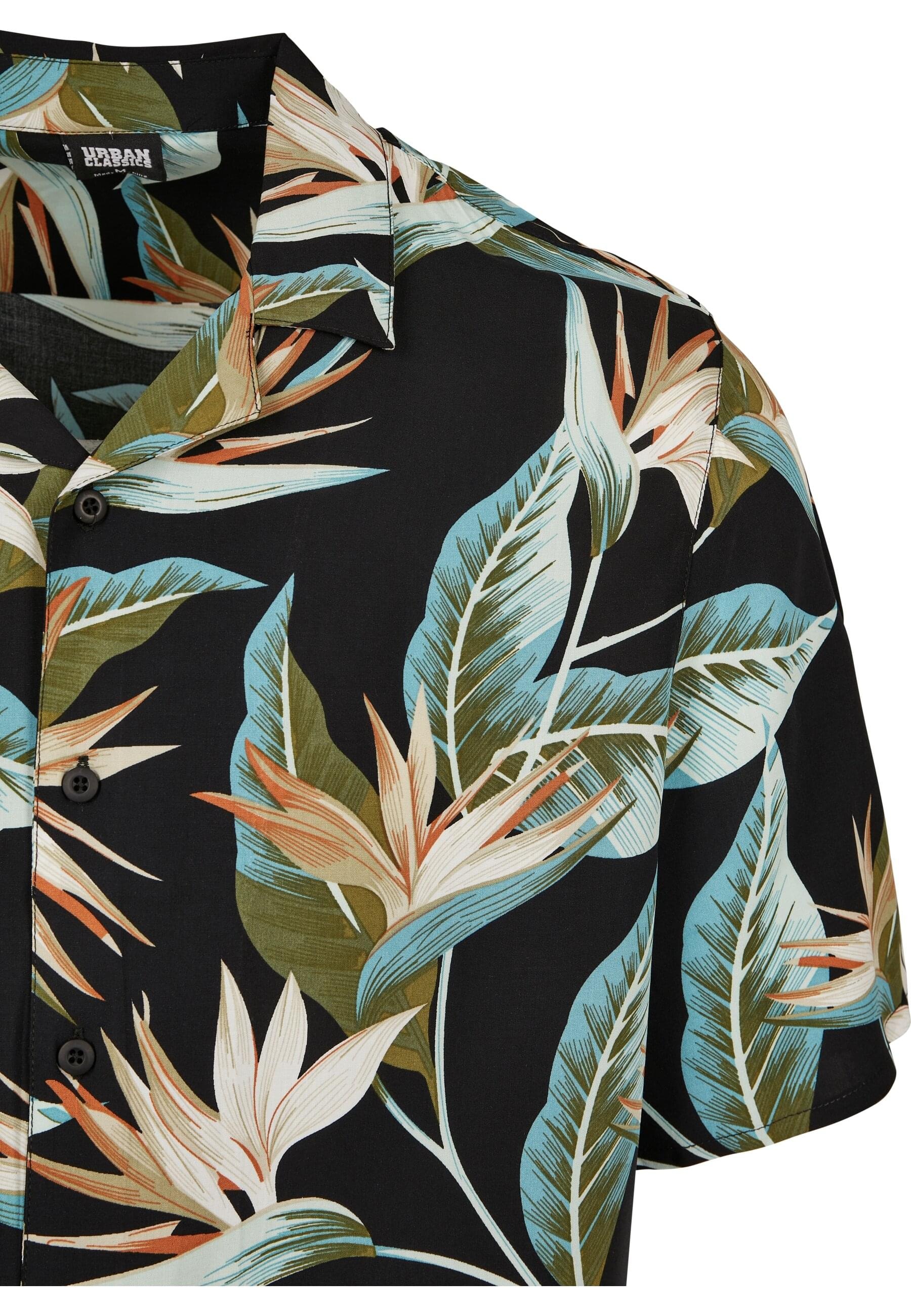 URBAN CLASSICS Langarmhemd »Urban Classics Herren Blossoms Resort Shirt« 1 Stk.