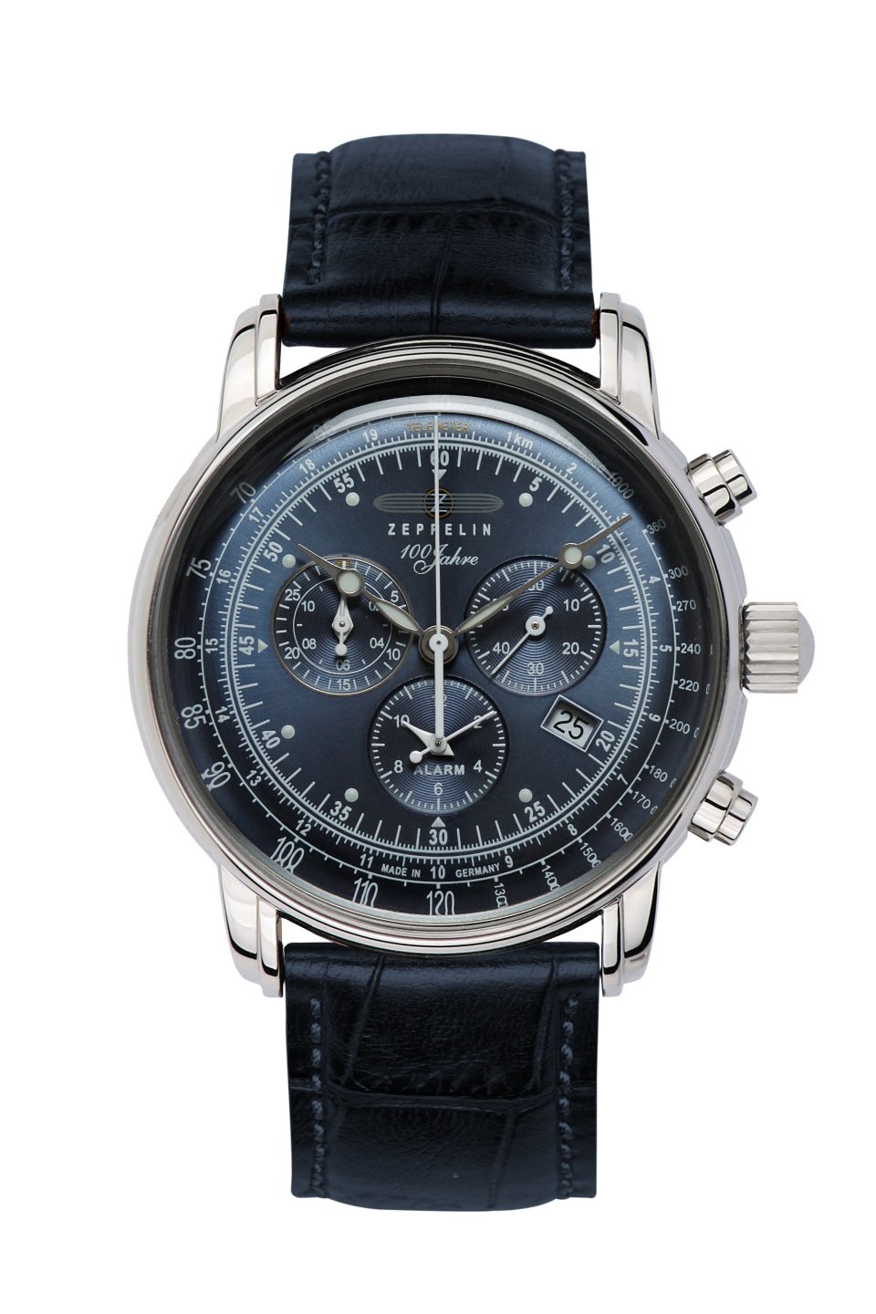 ZEPPELIN Chronograph »100 Jahre«, Quarzuhr, Armbanduhr, Herrenuhr, Made in Germany, Lederarmband